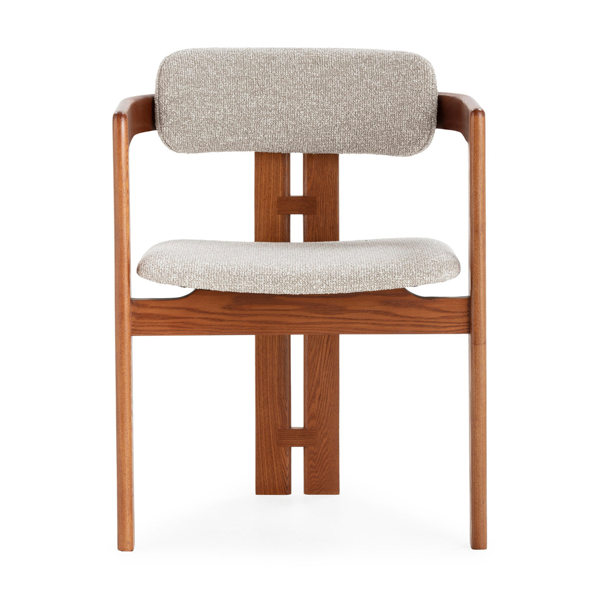 SUR DEVIS - Chaise 57x52x76 Bois de Frêne/Tissu -- Noyer/Gris - Club Pelita