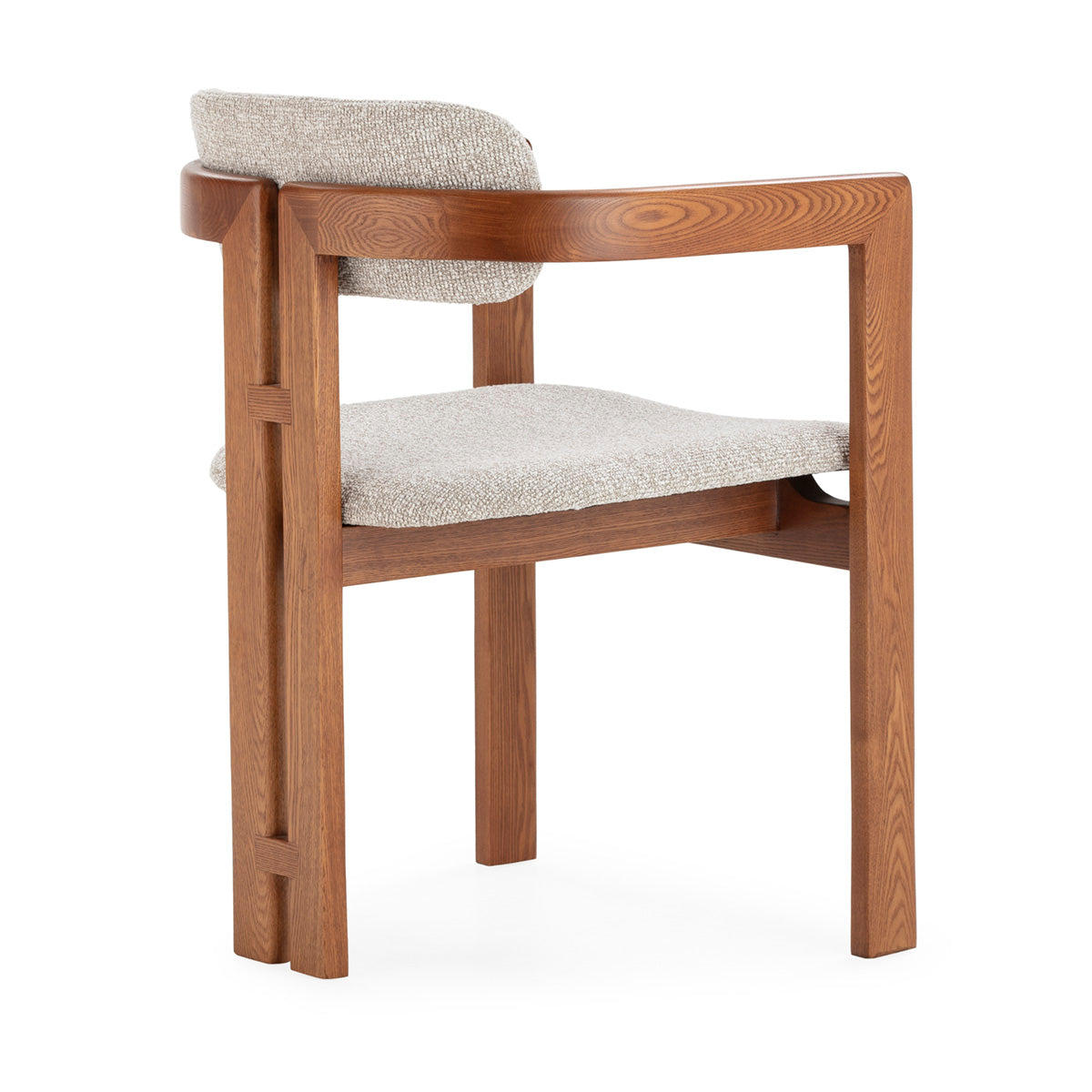 SUR DEVIS - Chaise 57x52x76 Bois de Frêne/Tissu -- Noyer/Gris - Club Pelita