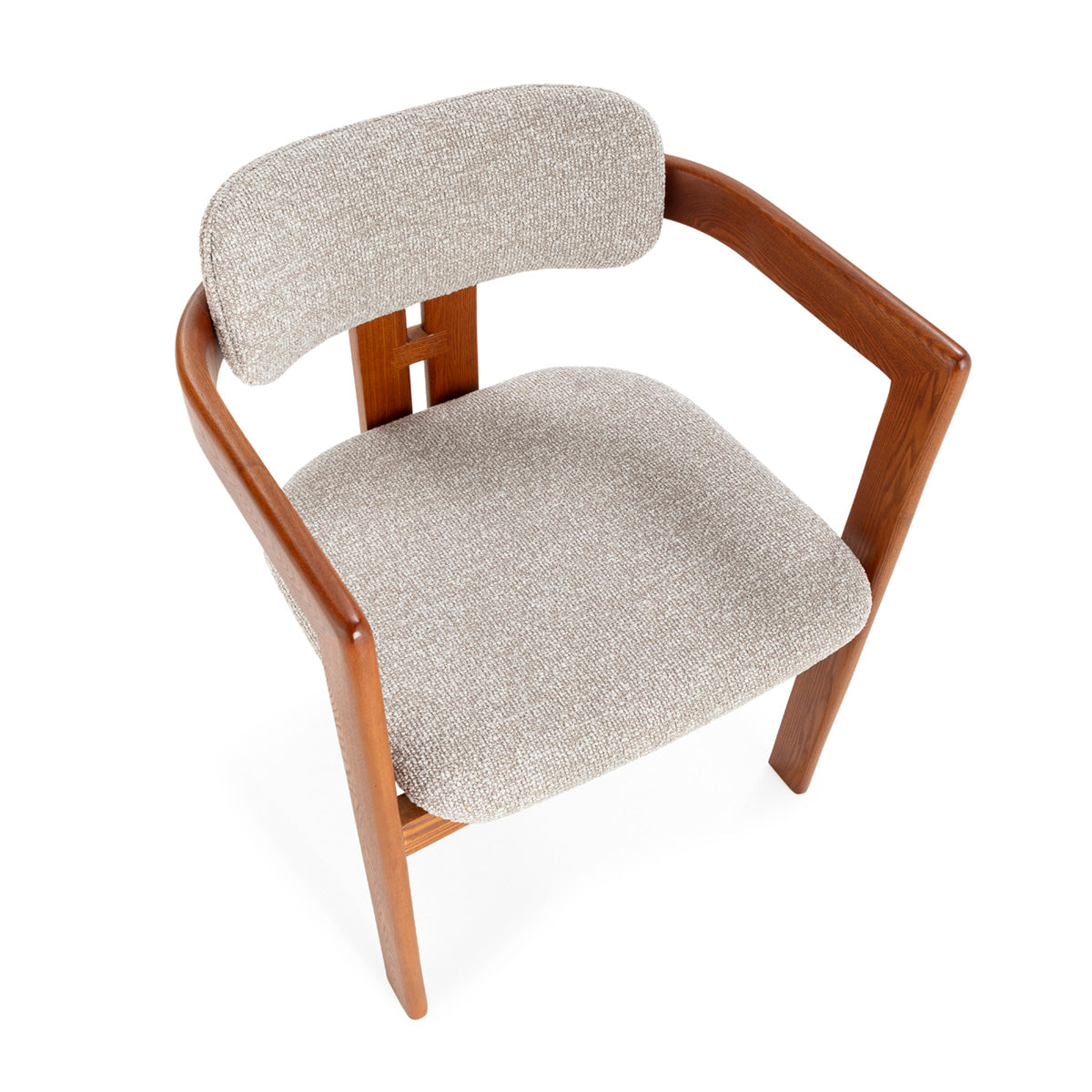 SUR DEVIS - Chaise 57x52x76 Bois de Frêne/Tissu -- Noyer/Gris - Club Pelita