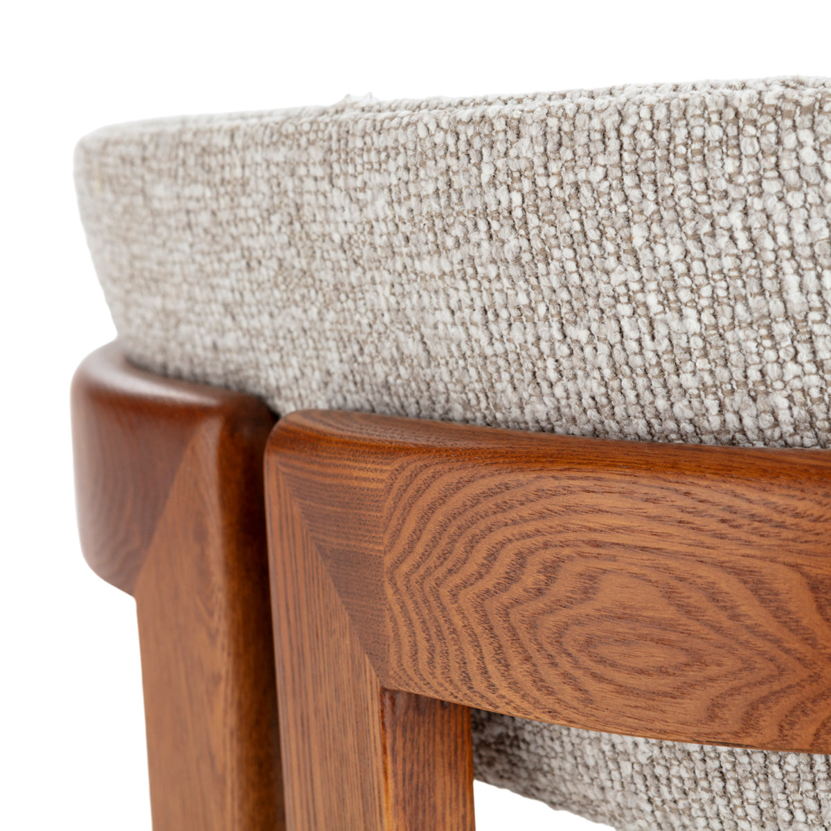 SUR DEVIS - Chaise 57x52x76 Bois de Frêne/Tissu -- Noyer/Gris - Club Pelita