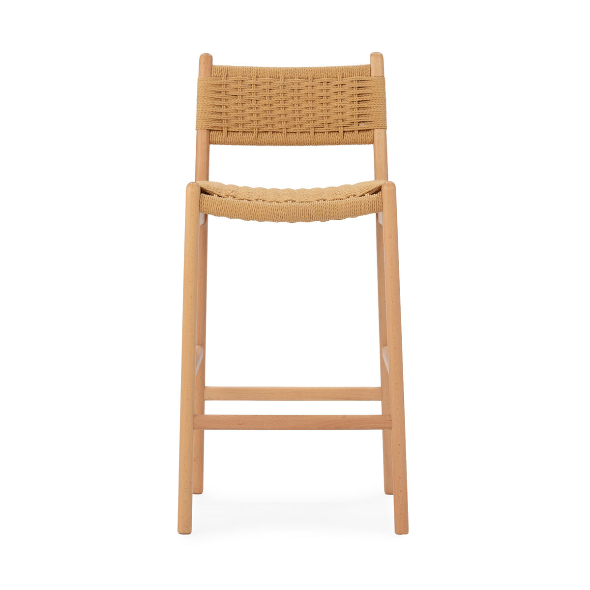SUR DEVIS - Tabouret 47,5x52,5x90 Bois de hêtre/Corde en papier -- Naturel - Club Pelita