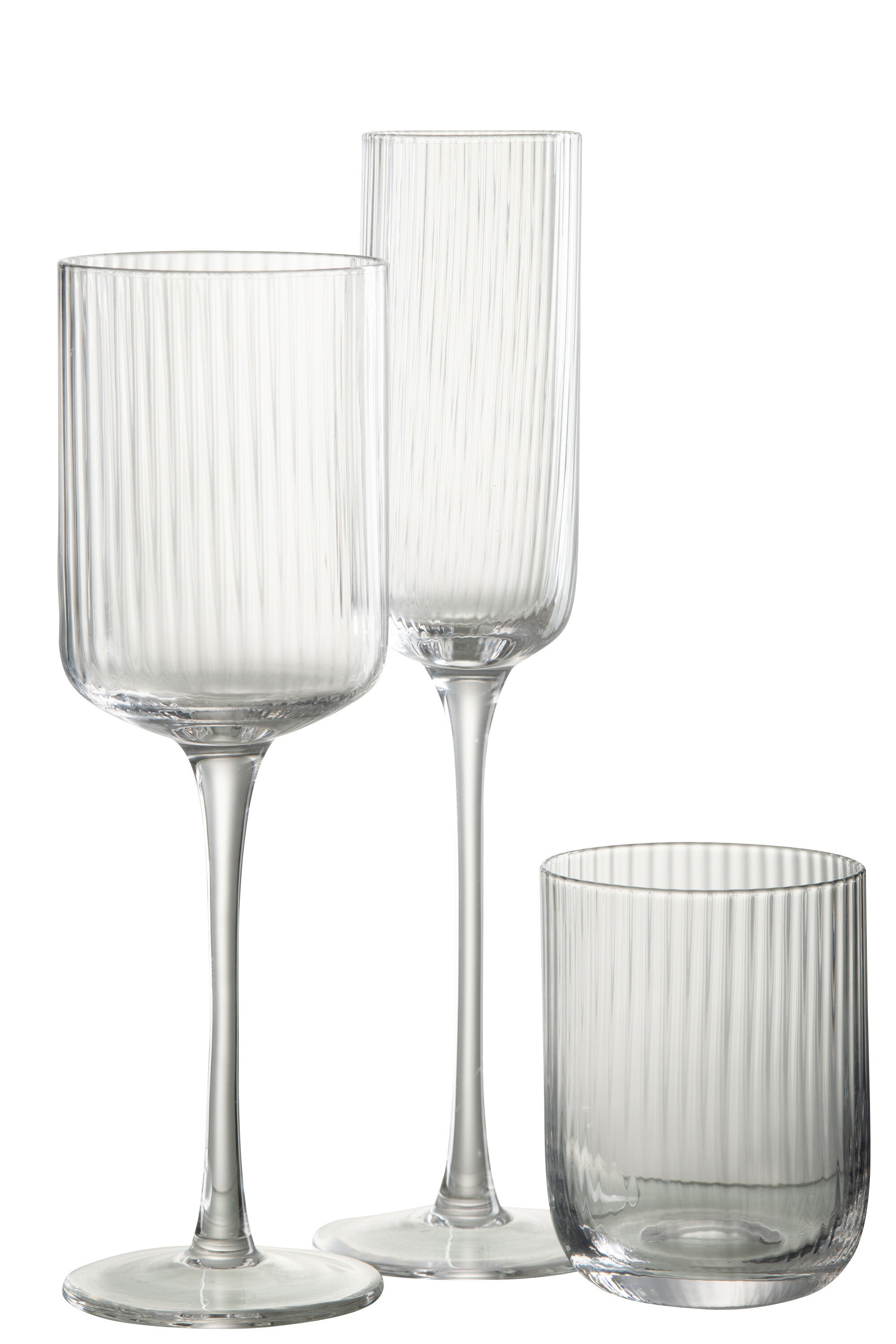 Verre à Champagne “Louise” - Design Élégant, Fines Stries | J-Line