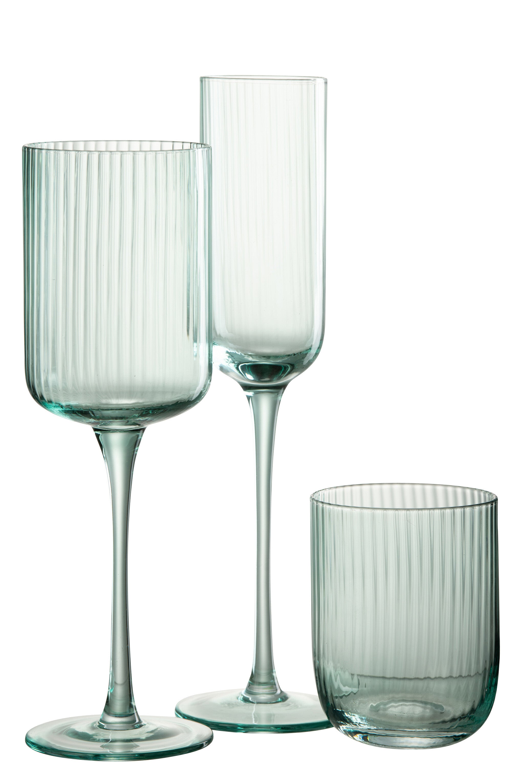 Verre à Champagne “Louise” - Design Élégant, Teinte Menthe | J-Line