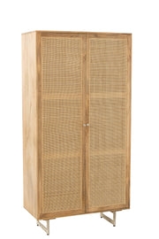 Armoire 2 portes "Sumatra" en manguier et en rotin