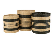 Set de 3 paniers de rangement "Watutu" en raphia