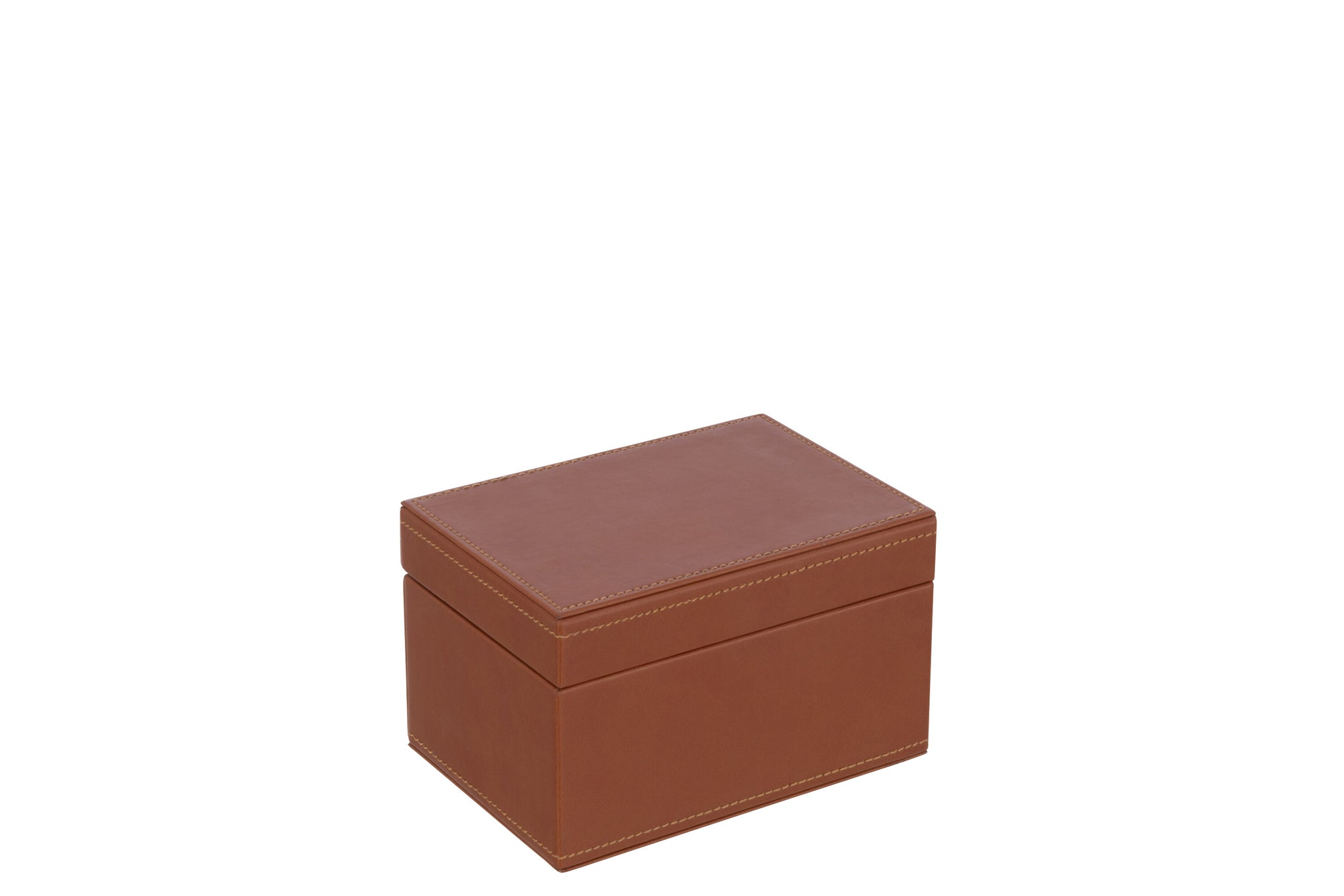 Jeu de Cartes en Boîte Similicuir Cognac – Édition Design, Objet Décoratif Chic | J-Line