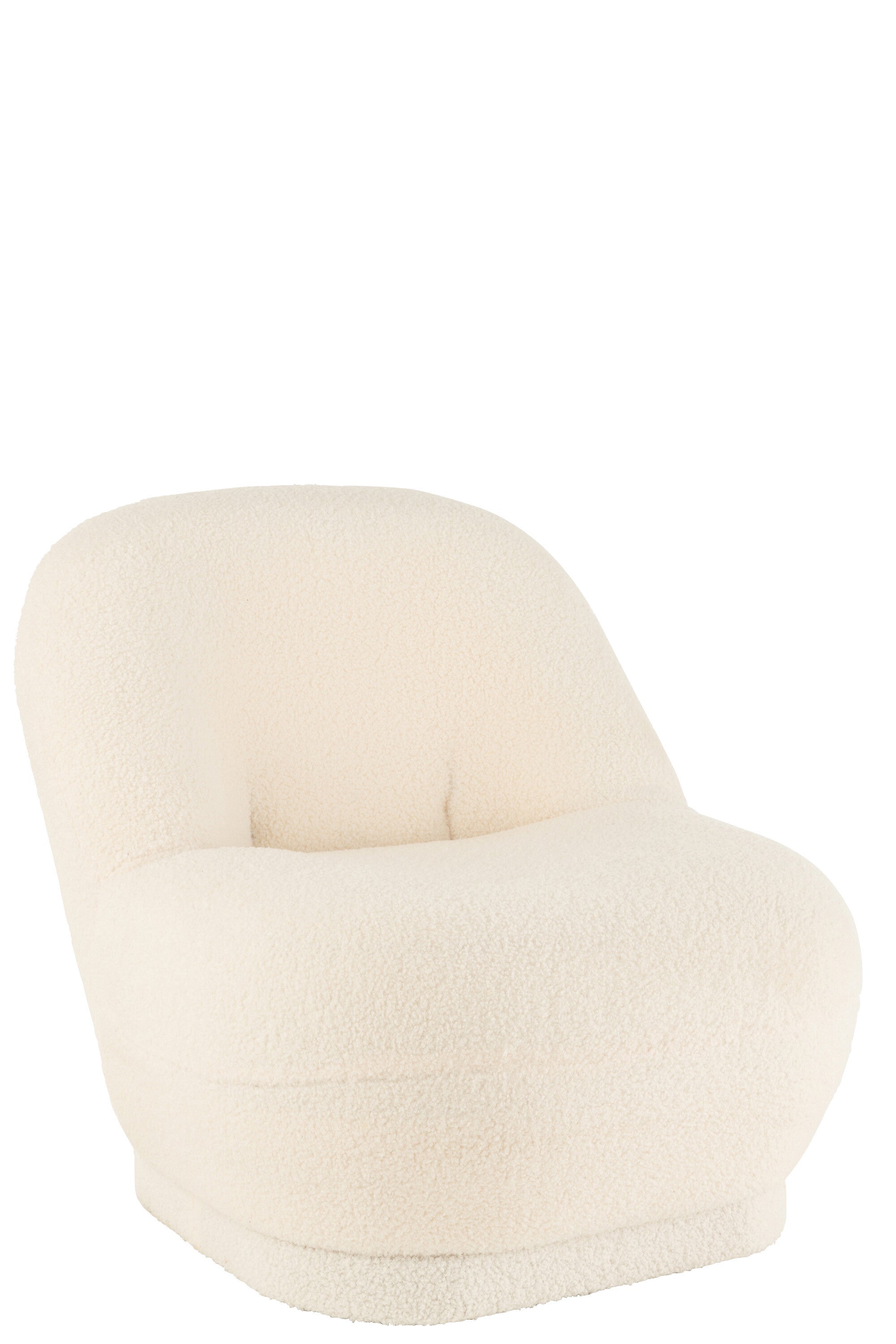 Pouf "Teddy" en tissu bouclette blanc