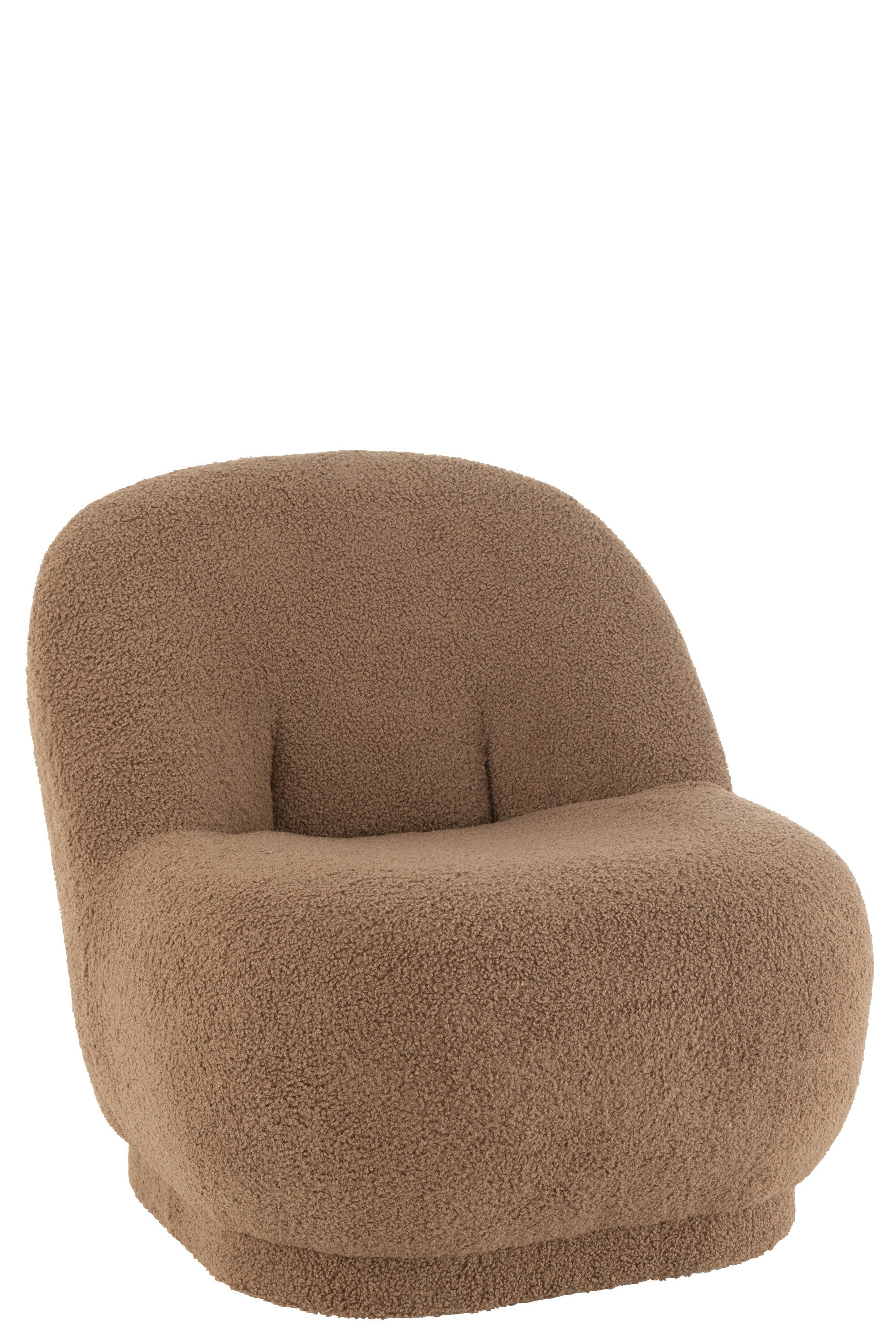 Pouf "Teddy" en tissu bouclette taupe