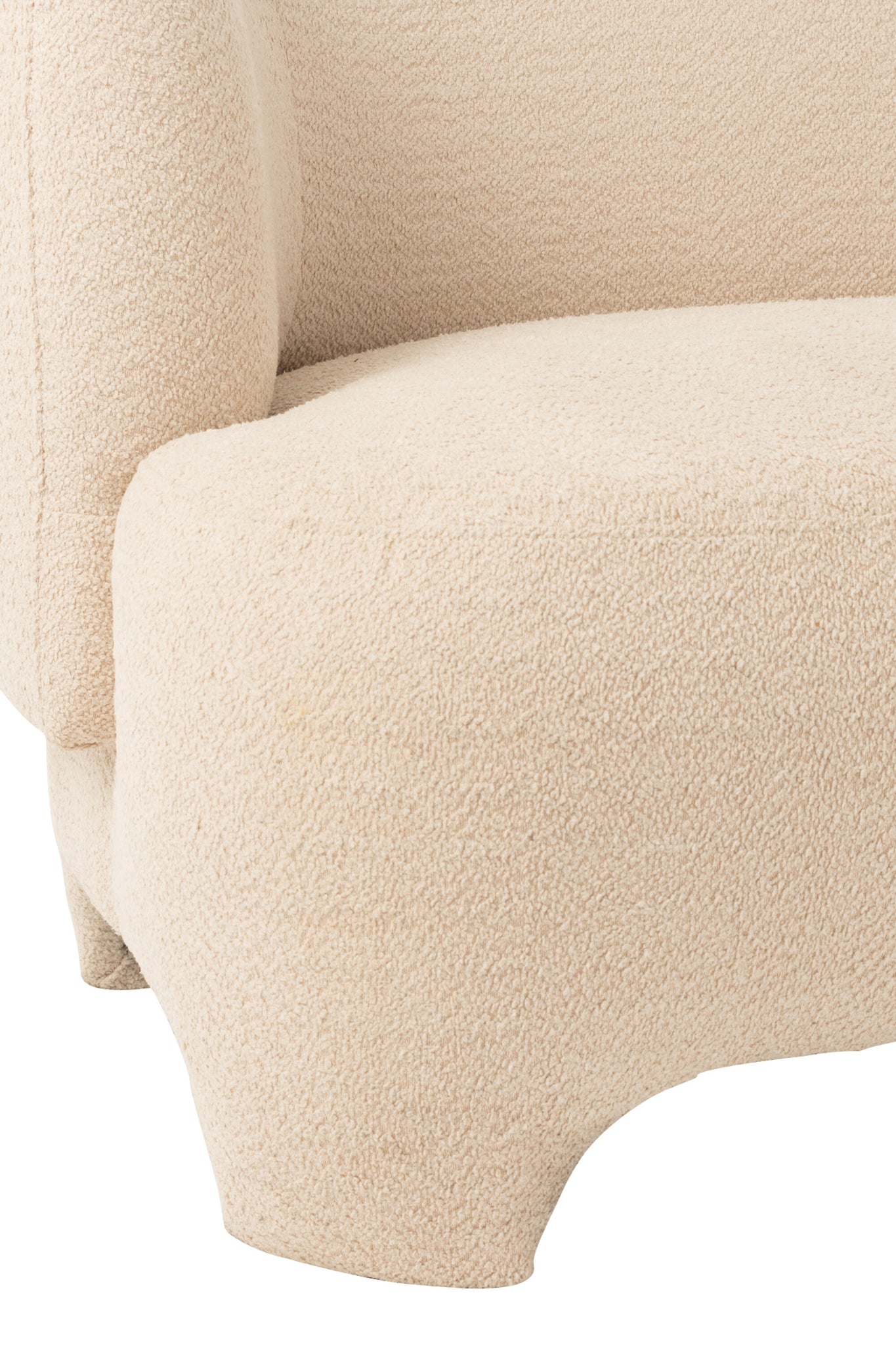 Canapé “Teddy” en tissu tricoté blanc – Design cosy, Confort 3 places | J-Line