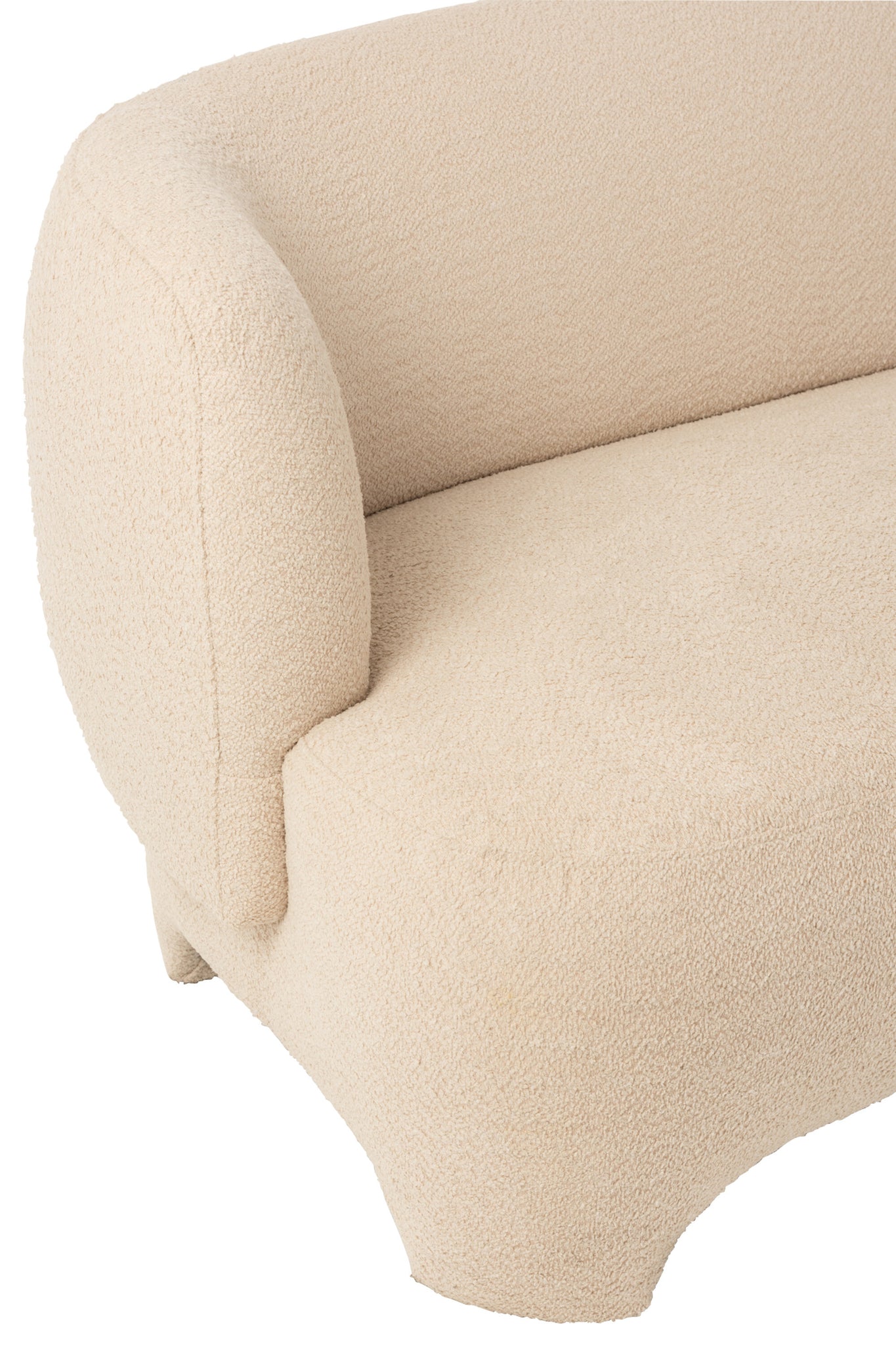 Canapé “Teddy” en tissu tricoté blanc – Design cosy, Confort 3 places | J-Line
