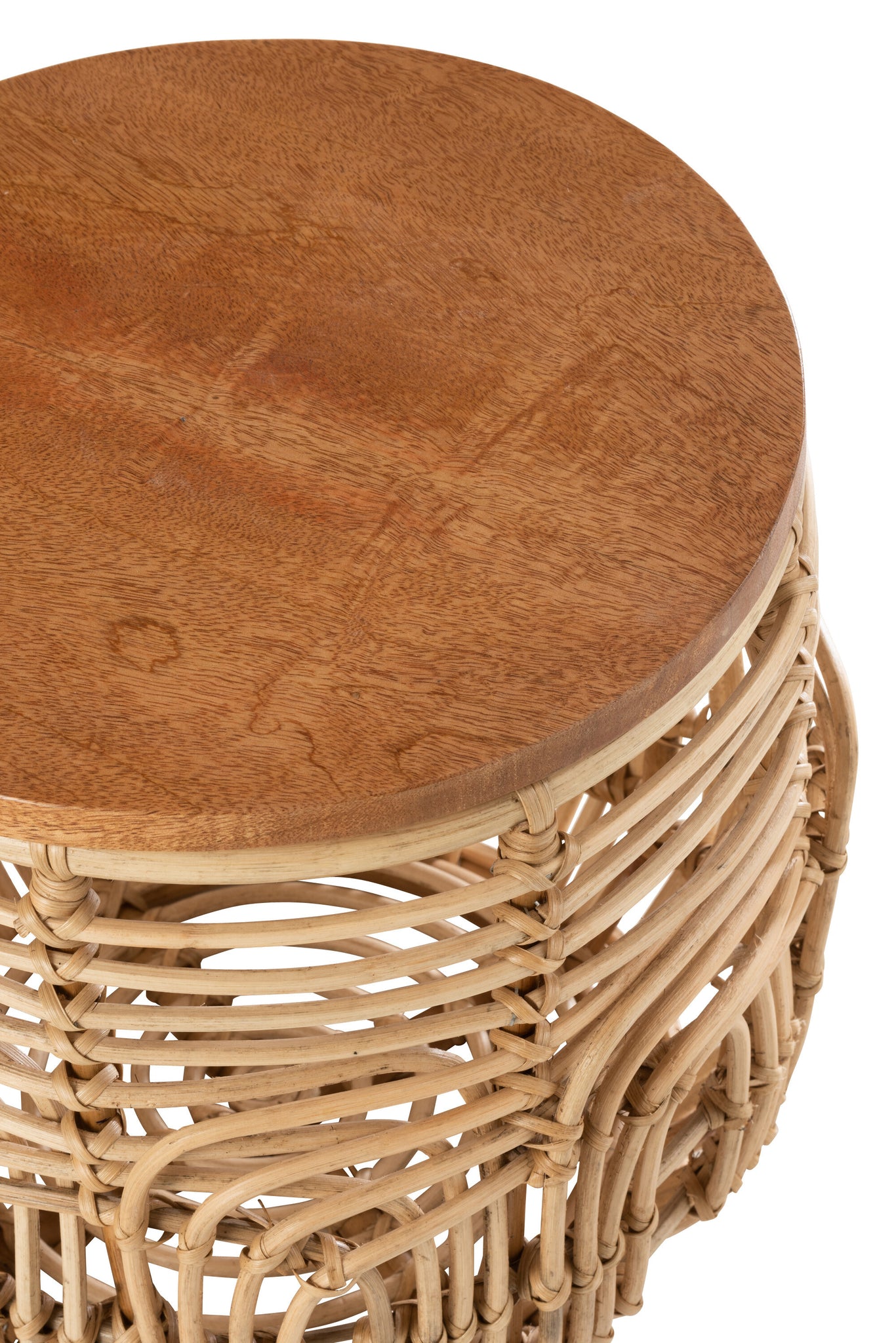 Set de 2 tables d’appoint "Ellen" en rotin naturel – Design élégant, Ambiance chaleureuse | J-Line