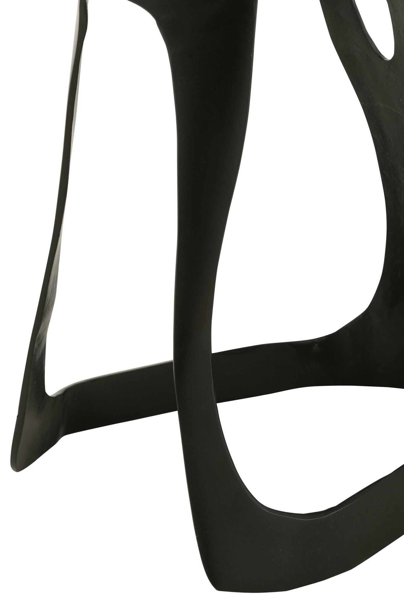 Table d’appoint "Carla" grande - Pierre Naturelle Blanche, Piètement Aluminium Sculptural | J-Line