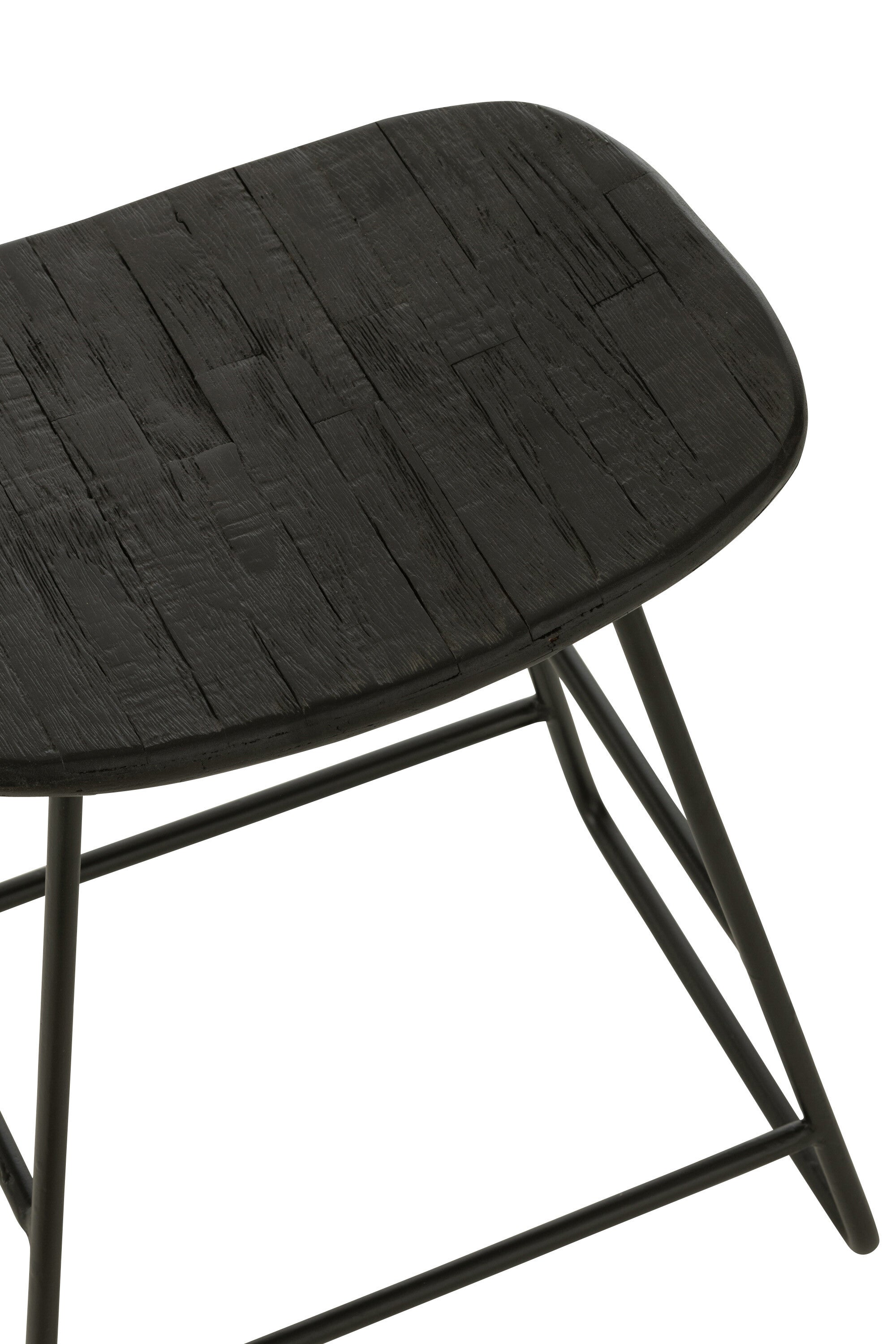 Tabouret "Gilipoh" en teck recyclé naturel noir