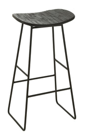 Tabouret de bar "Gilipoh" en teck noir