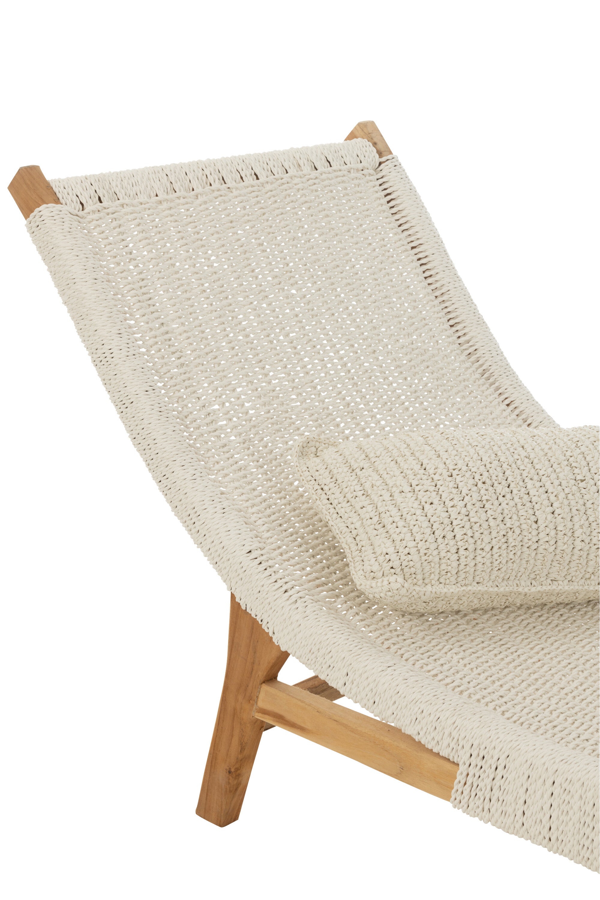 Transat + coussin "Kamkam" en teck - beige