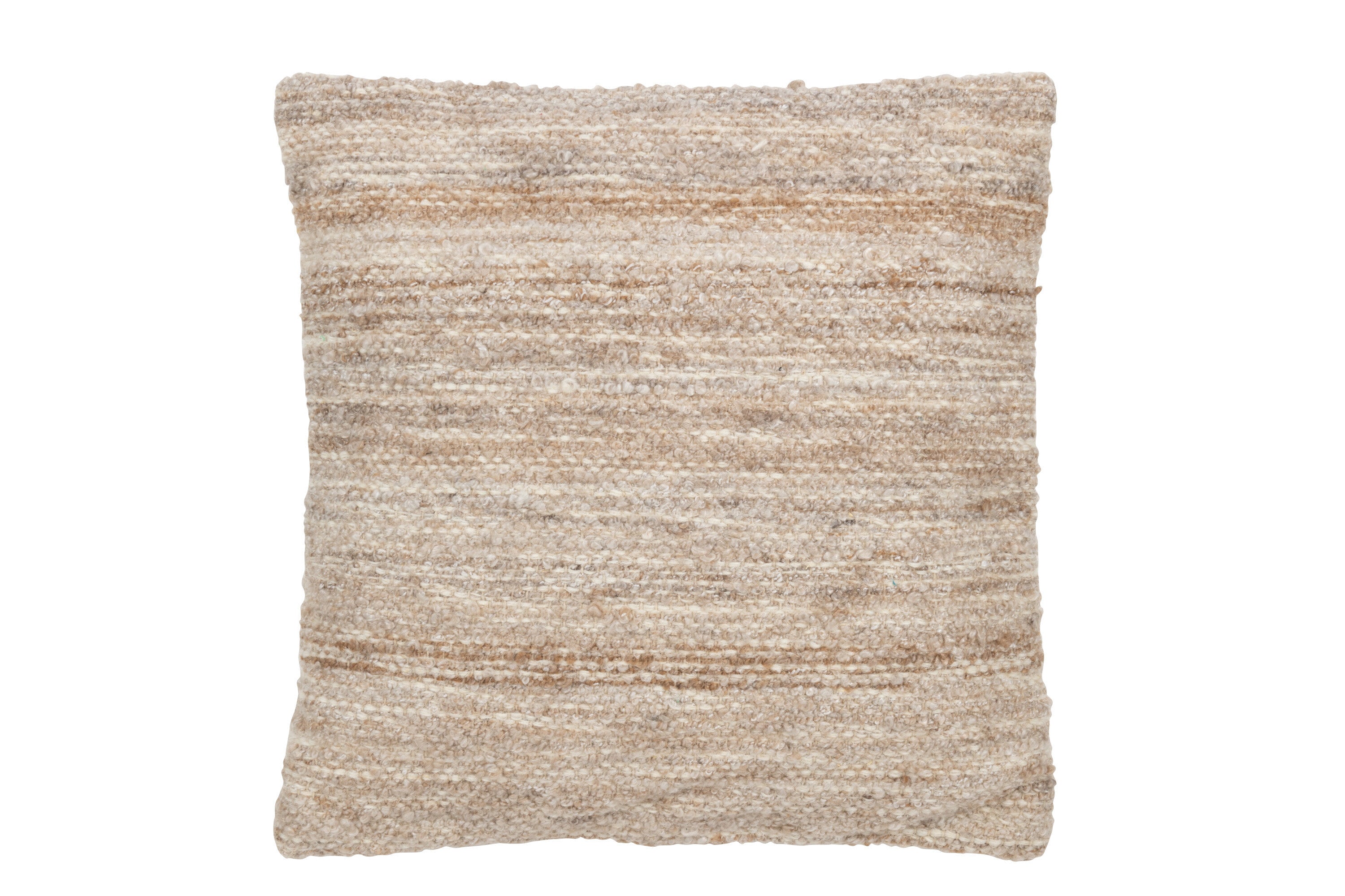 Coussin "Pierre" tissage semi-uni en laine beige