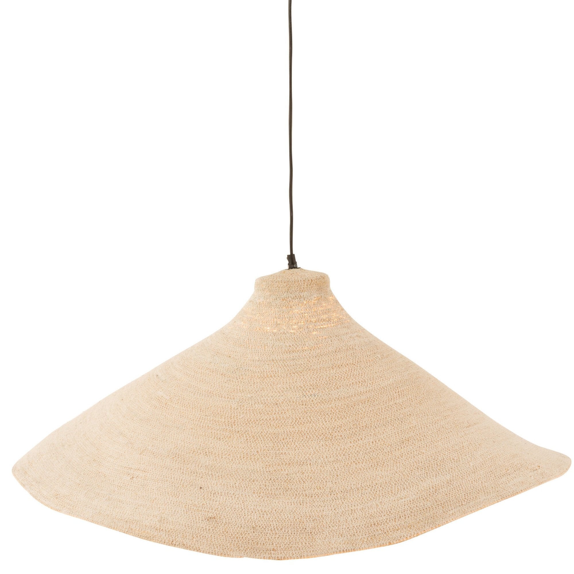 Suspension luminaire "Lampung" en jonc de fibre beige