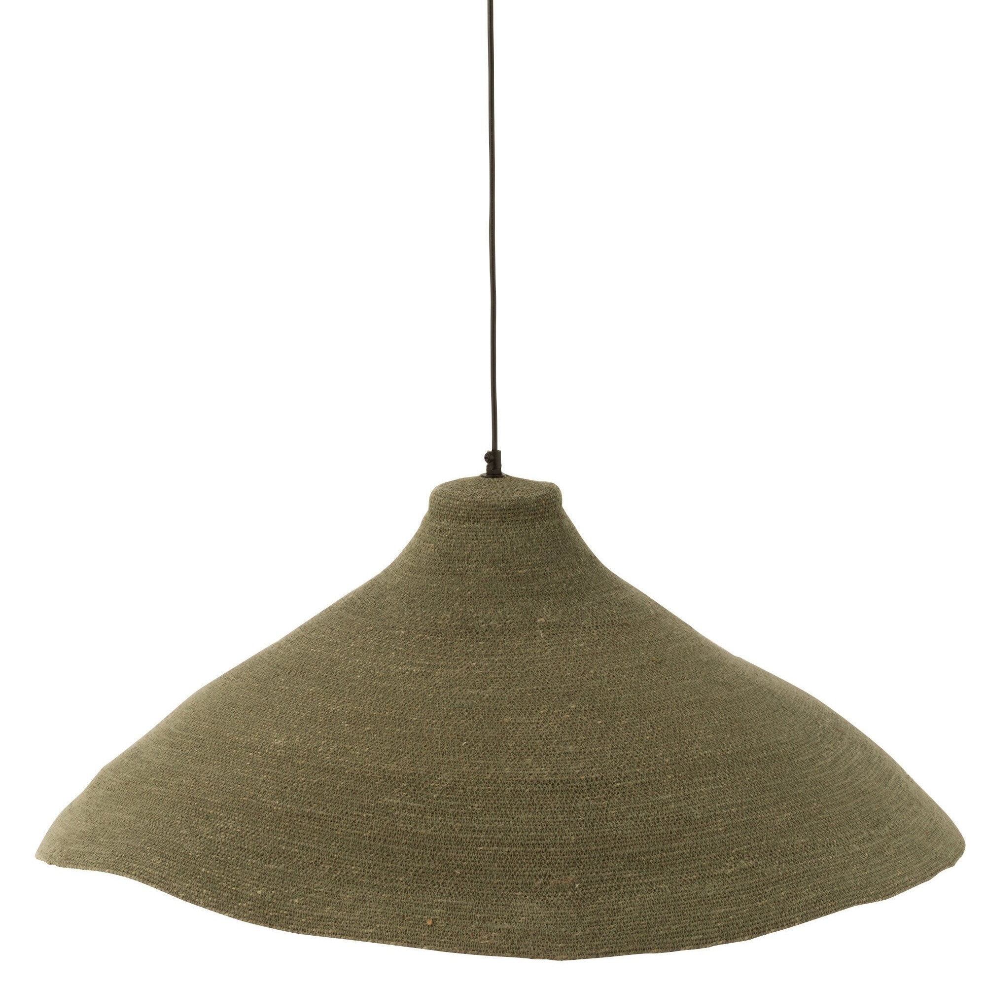 Suspension luminaire "Lampung" en jonc de fibre vert