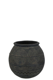 Vase "Elak Elak" en ciment noir - small