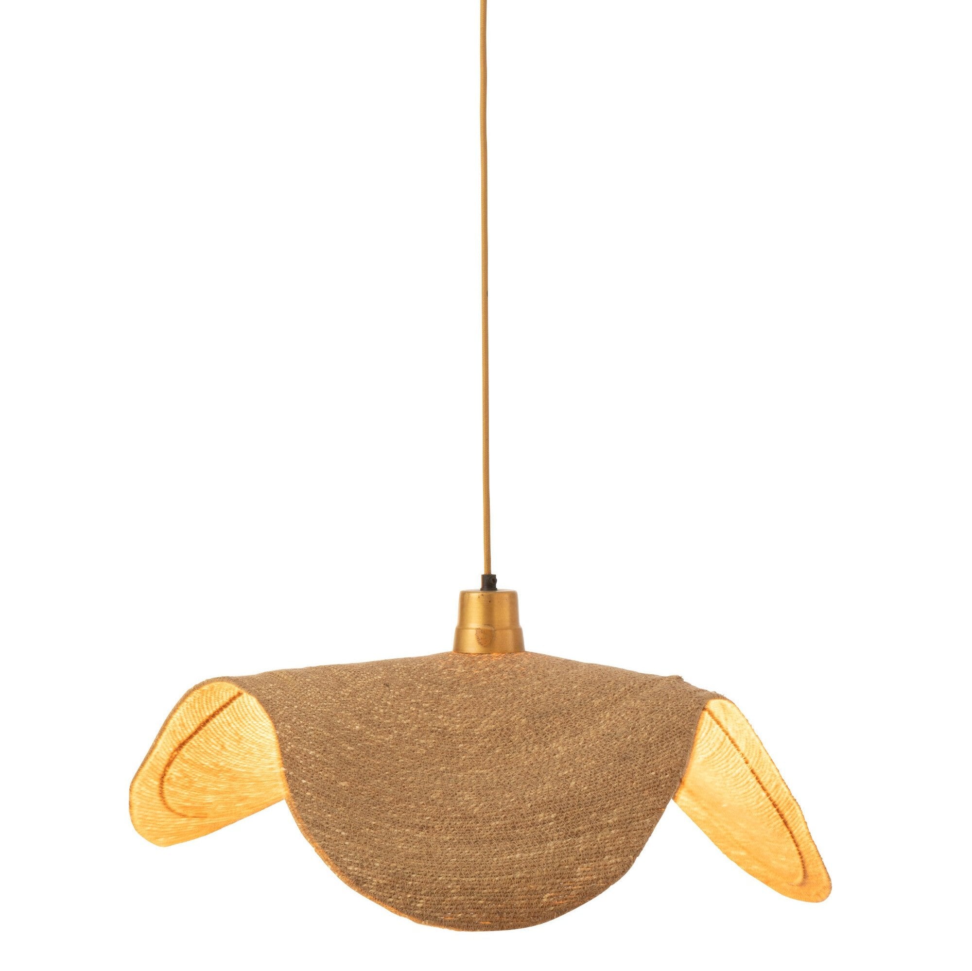 Suspension luminaire "Maluku" en jonc naturel - medium