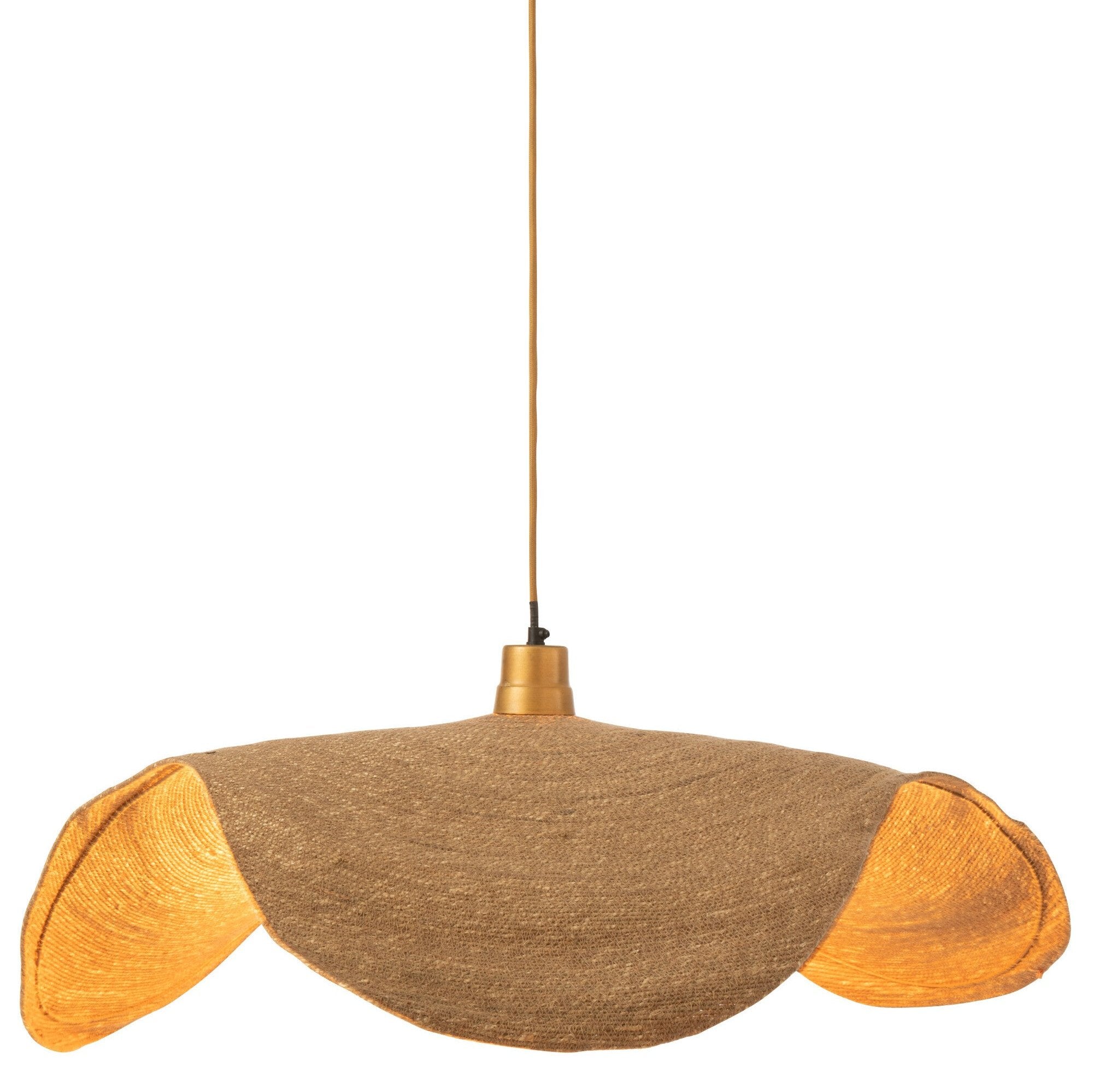 Suspension luminaire "Maluku" en jonc naturel - large