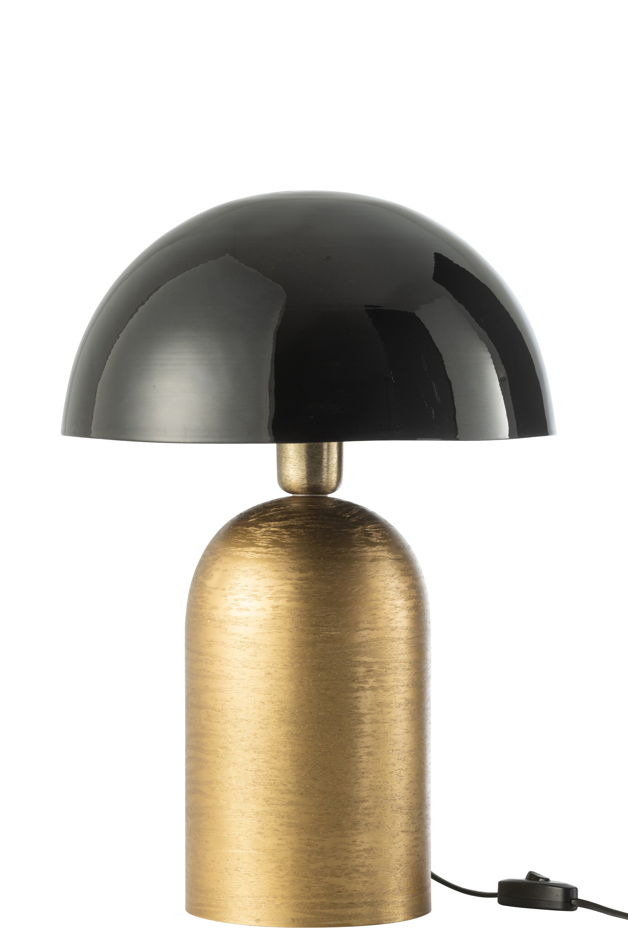 Lampe à poser champignon "Bloomington" en metal noir et doré