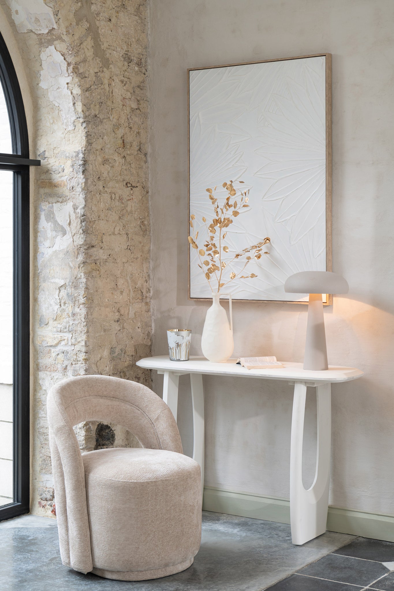 Console “Kelly” en bois de manguier beige – Design original, Bois Massif | J-Line