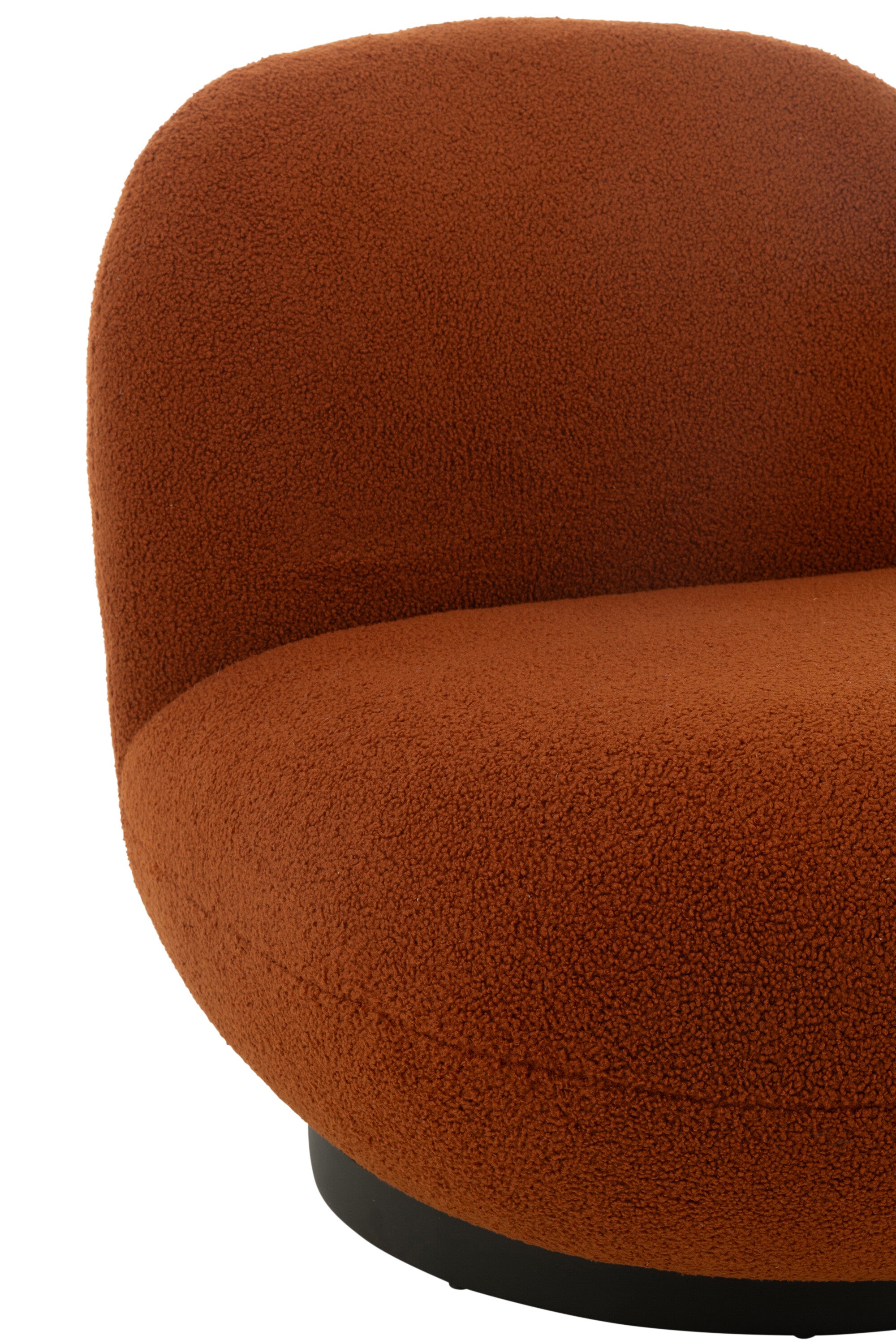 Fauteuil Lounge "Mora" - Bouclette Orange, Design Enveloppant | J-Line