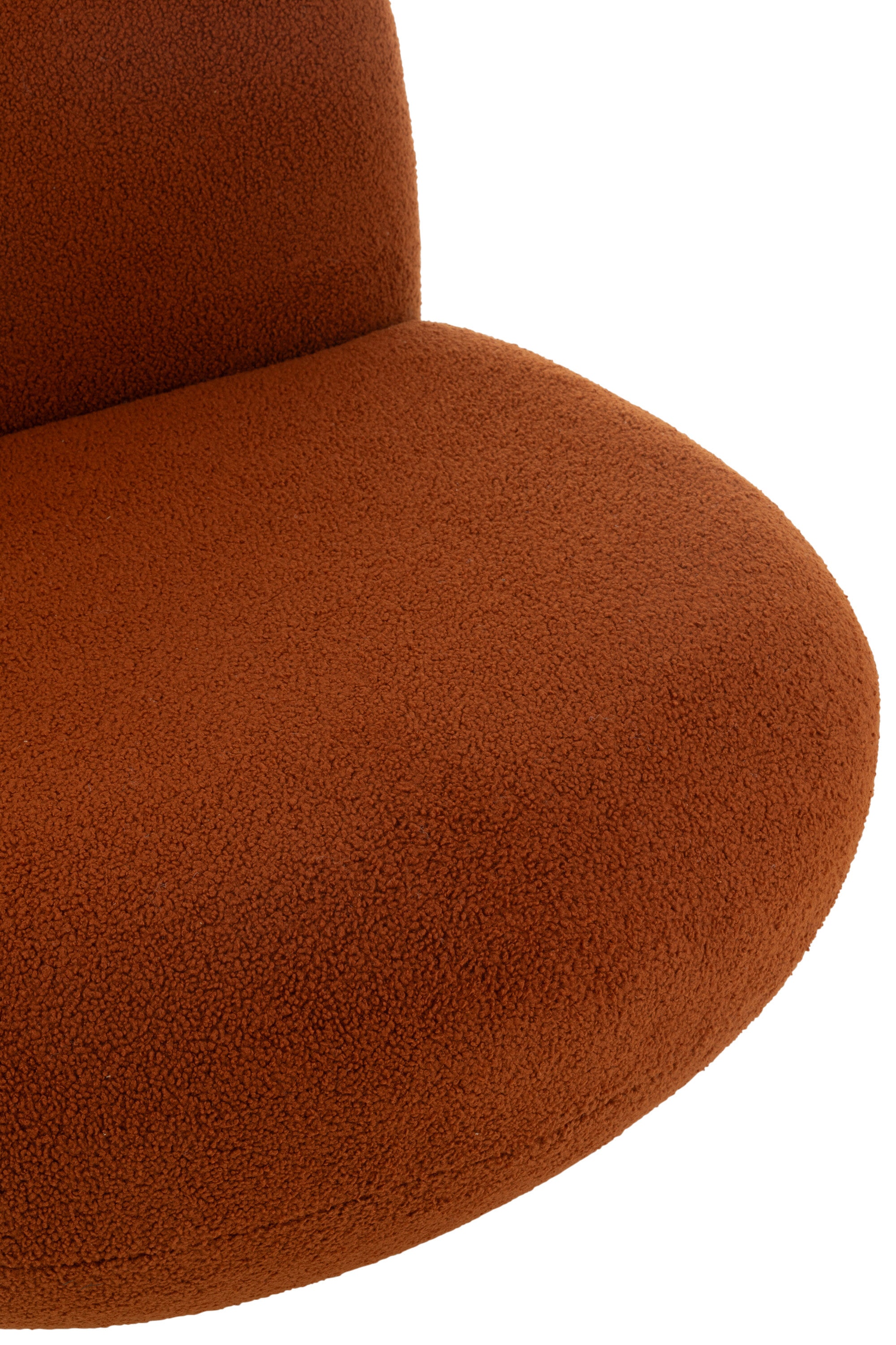 Fauteuil Lounge "Mora" - Bouclette Orange, Design Enveloppant | J-Line