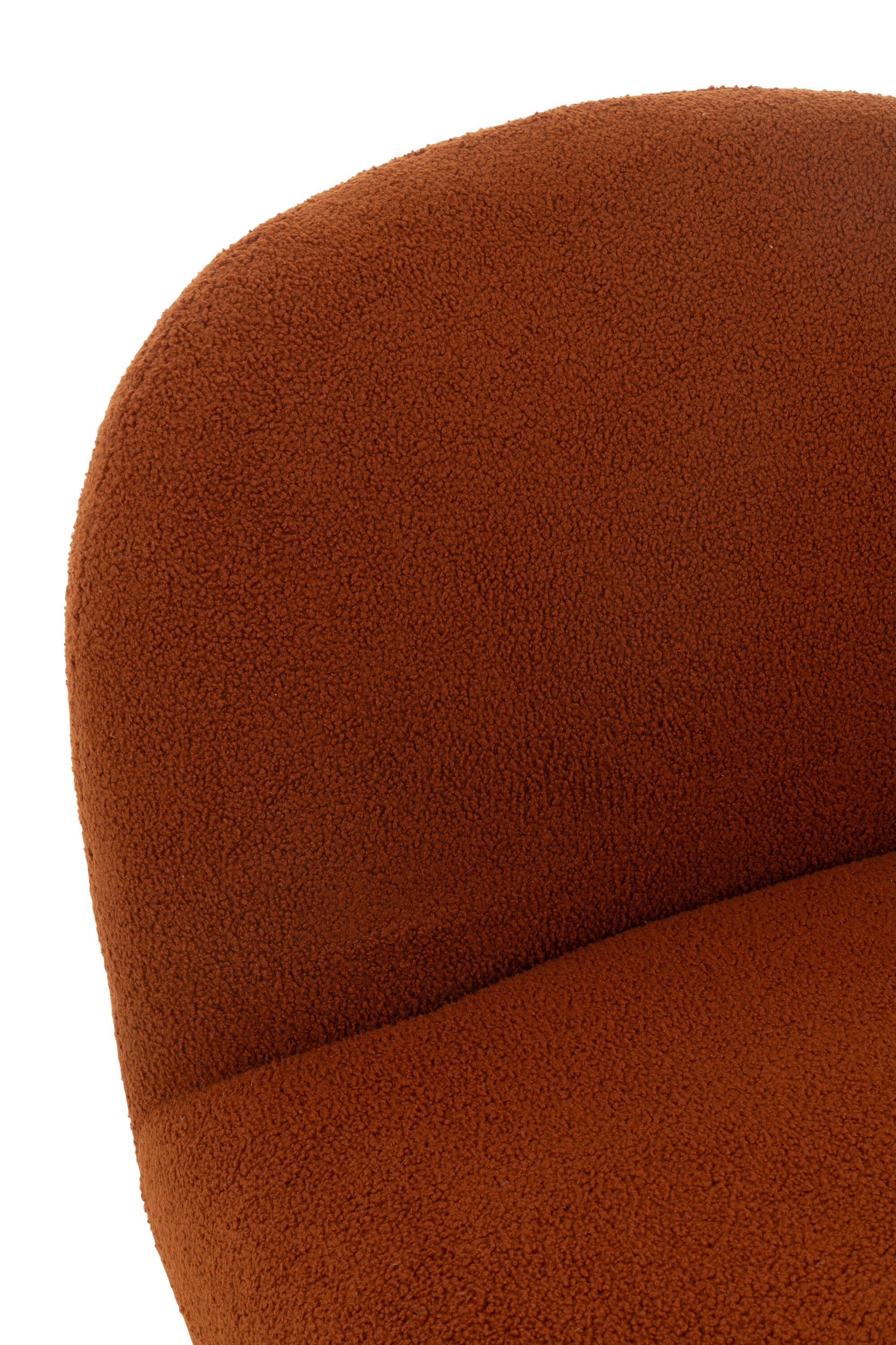 Fauteuil Lounge "Mora" - Bouclette Orange, Design Enveloppant | J-Line