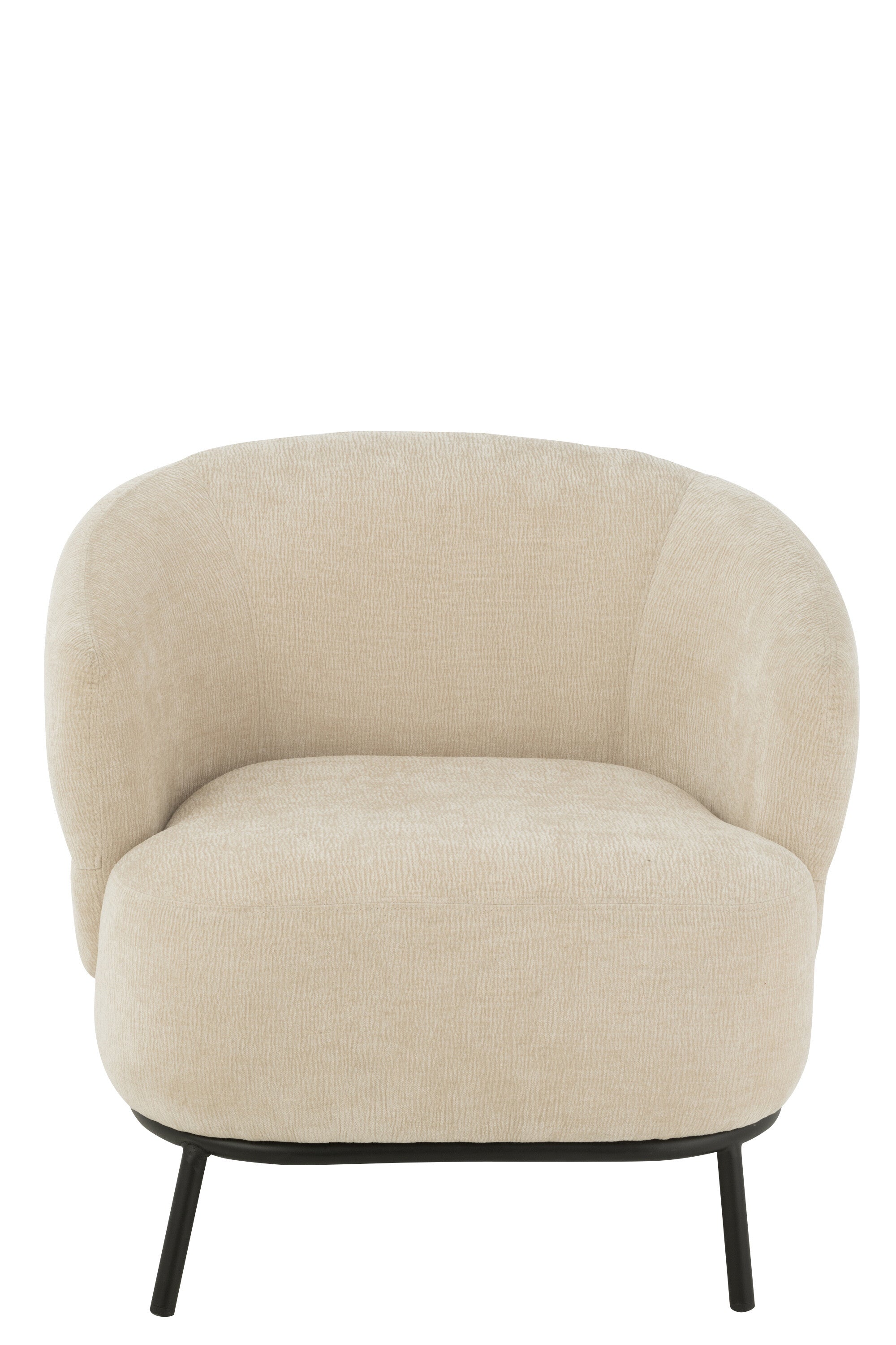 Fauteuil "Lokka" en textile doux et bois de peuplier