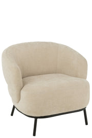 Fauteuil "Lokka" en textile doux et bois de peuplier