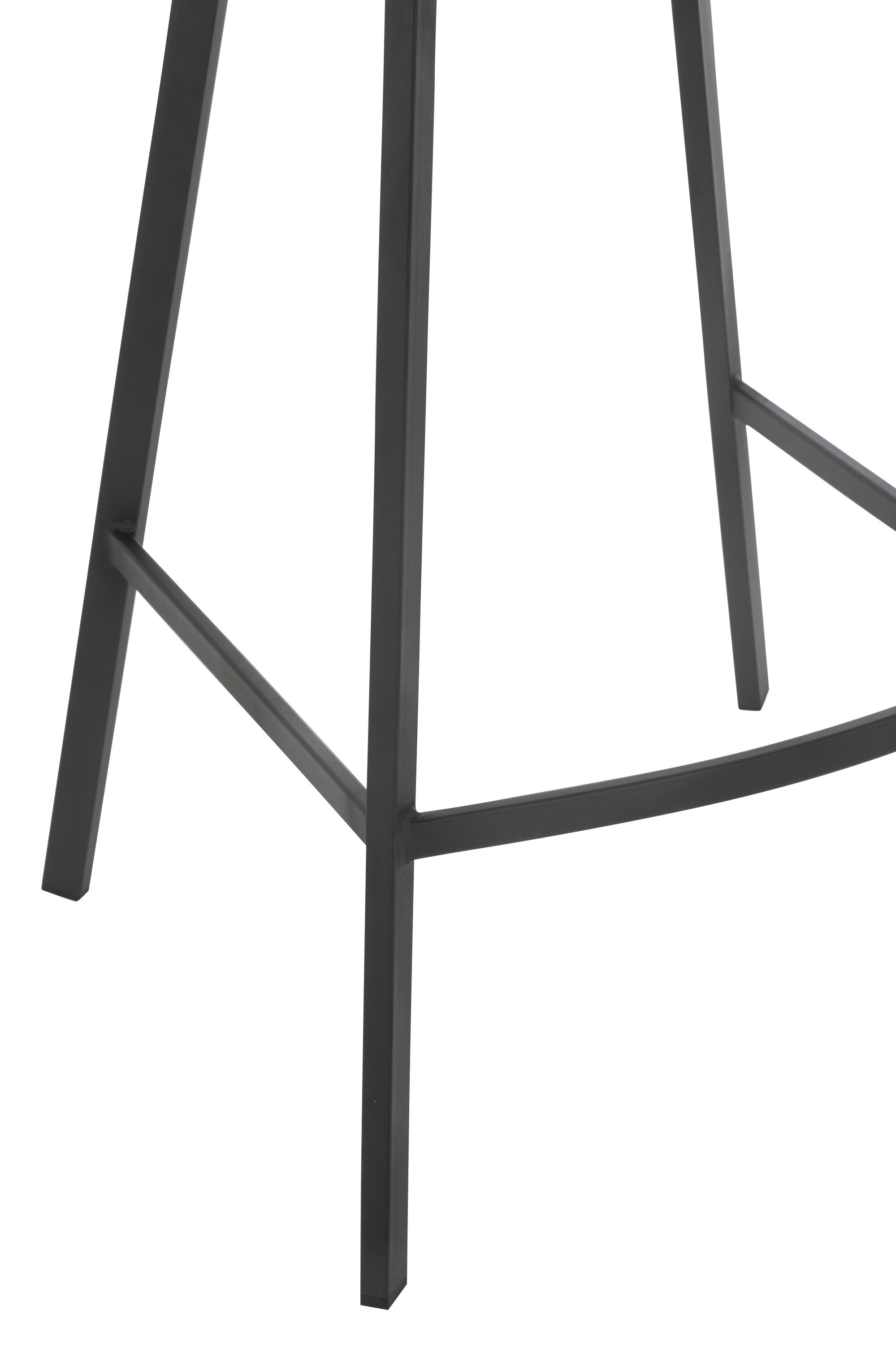 Tabouret de bar “Umea” - Assise en tissu vert, piètement métal noir | J-Line