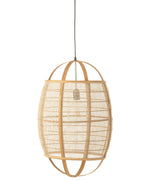 Suspension luminaire "Langsa" en lin et bambou naturel