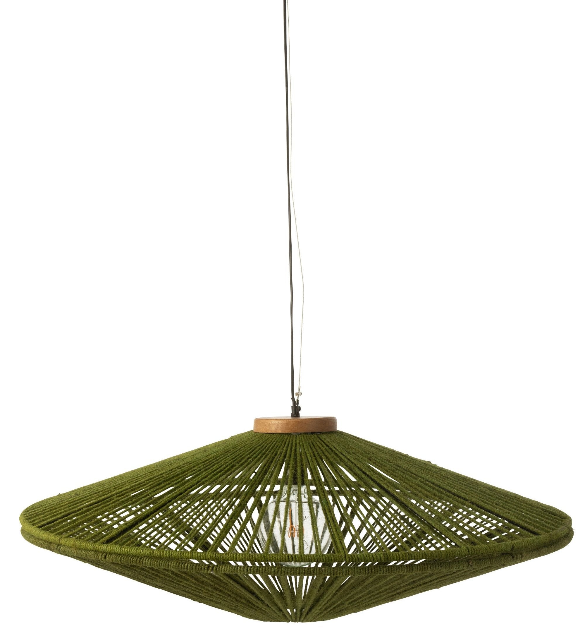 Suspension luminaire "Sibuatan" en jute vert large