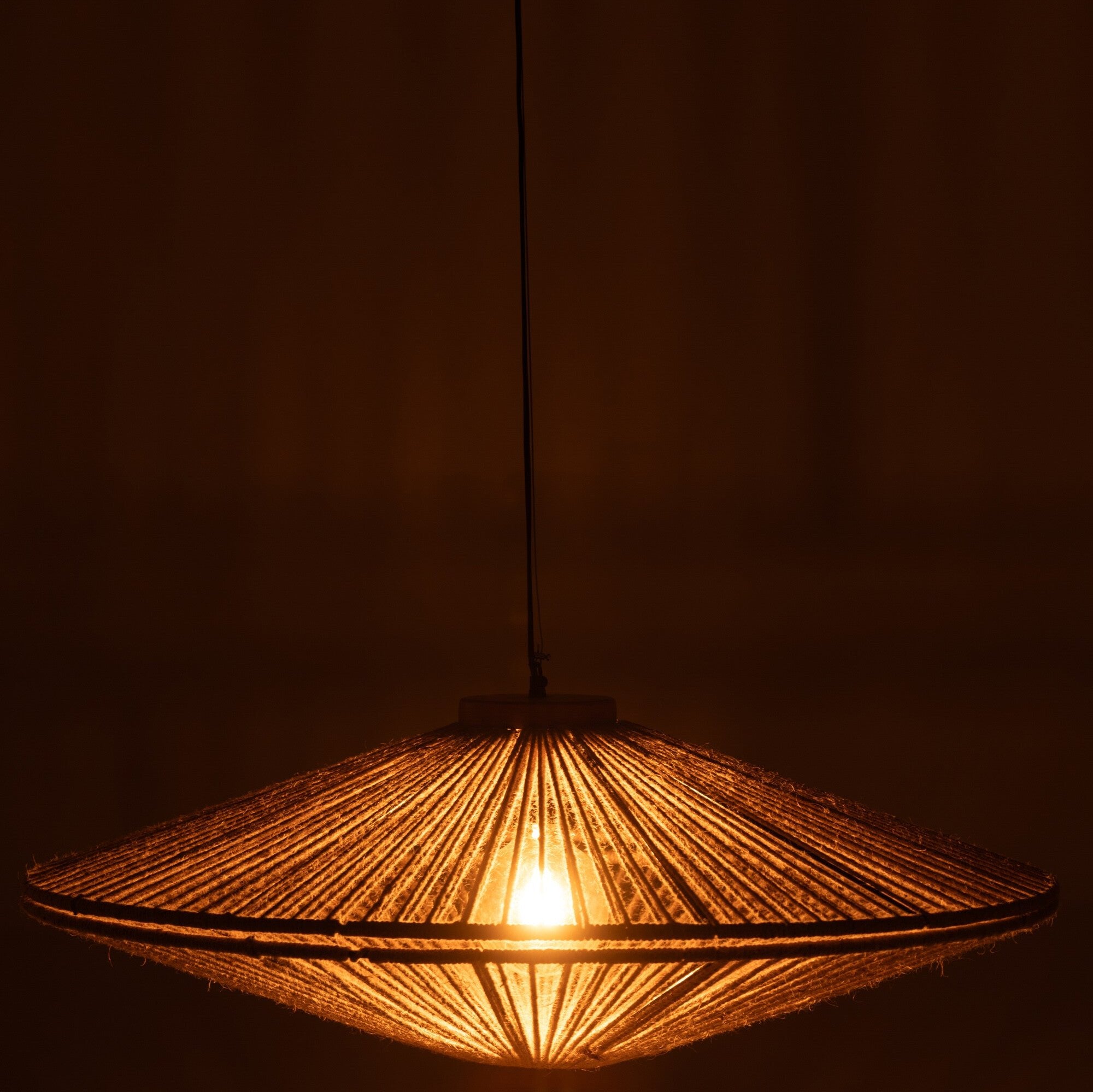 Suspension luminaire "Sibuatan" en jute beige