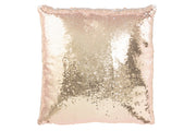 Coussin sequin doré rosé "Manhattan" en coton réversible