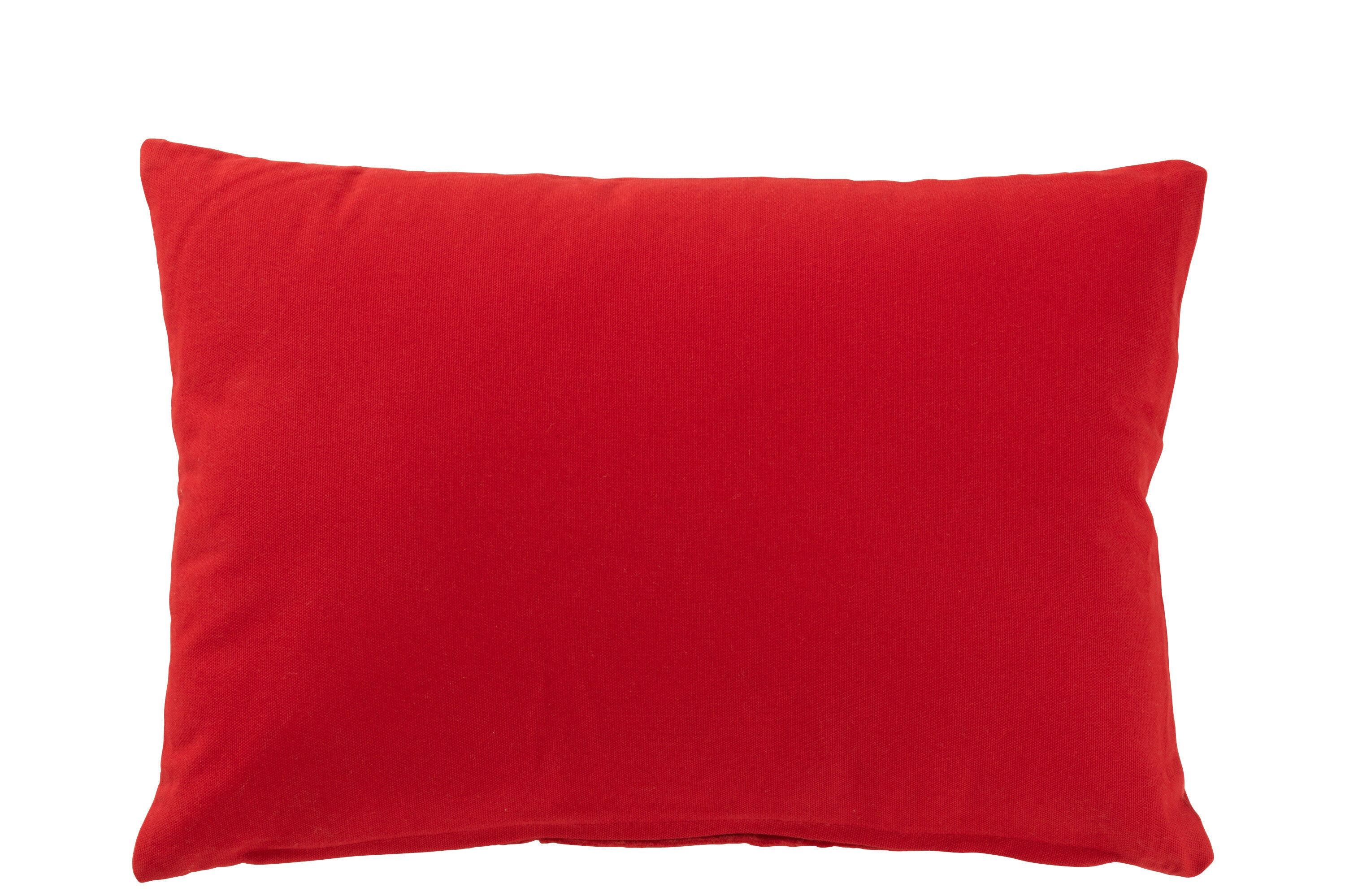 Coussin rectangle velours sapins de Noël blanc & rouge – Design minimaliste, Déco Cosy Hiver | J-Line