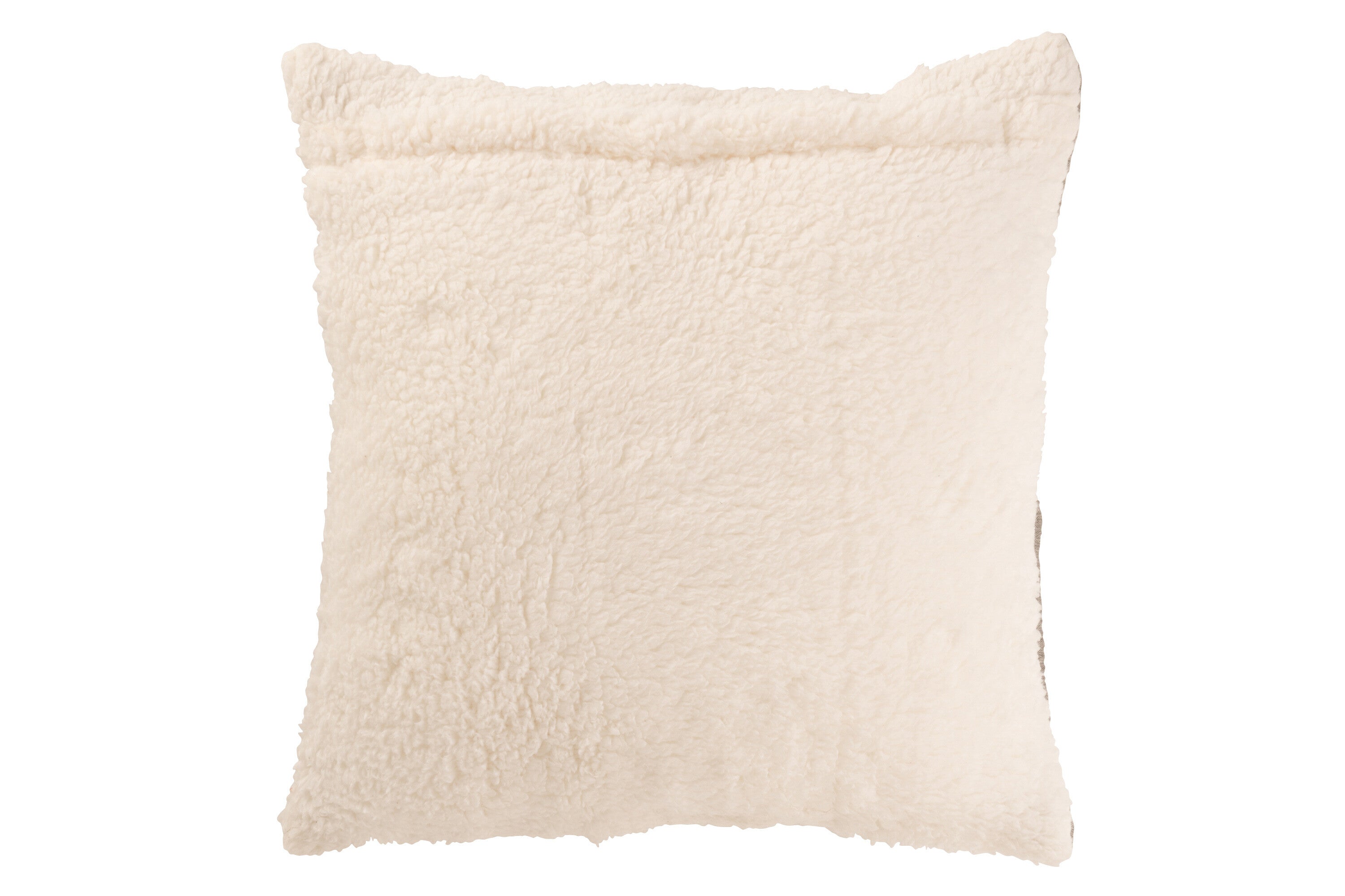 Coussin “Teddy” en coton gris – Confort Douillet, Design Minimalist | J-Line