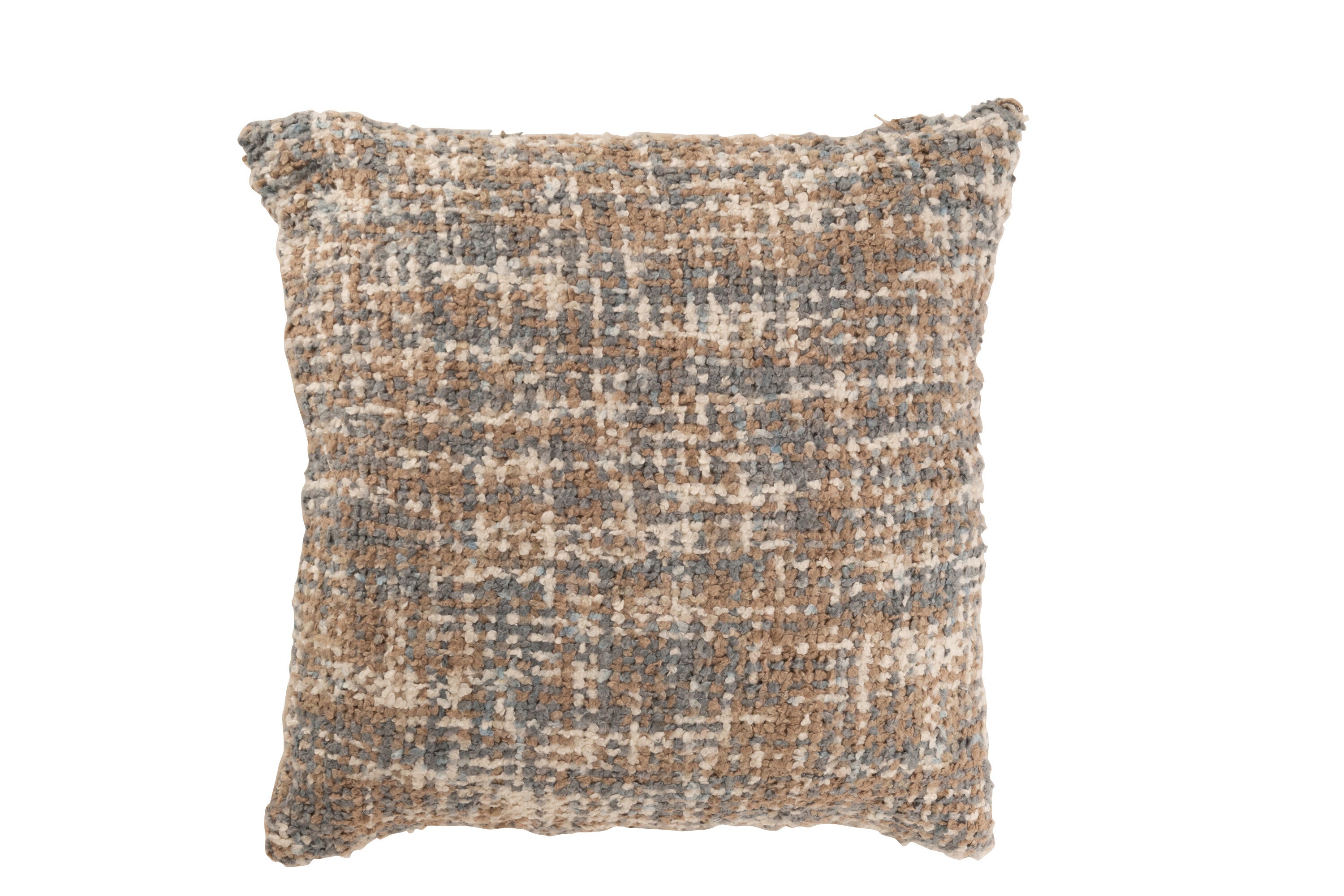 Coussin "Alexandra" en tweed acrylique bleu clair/beige