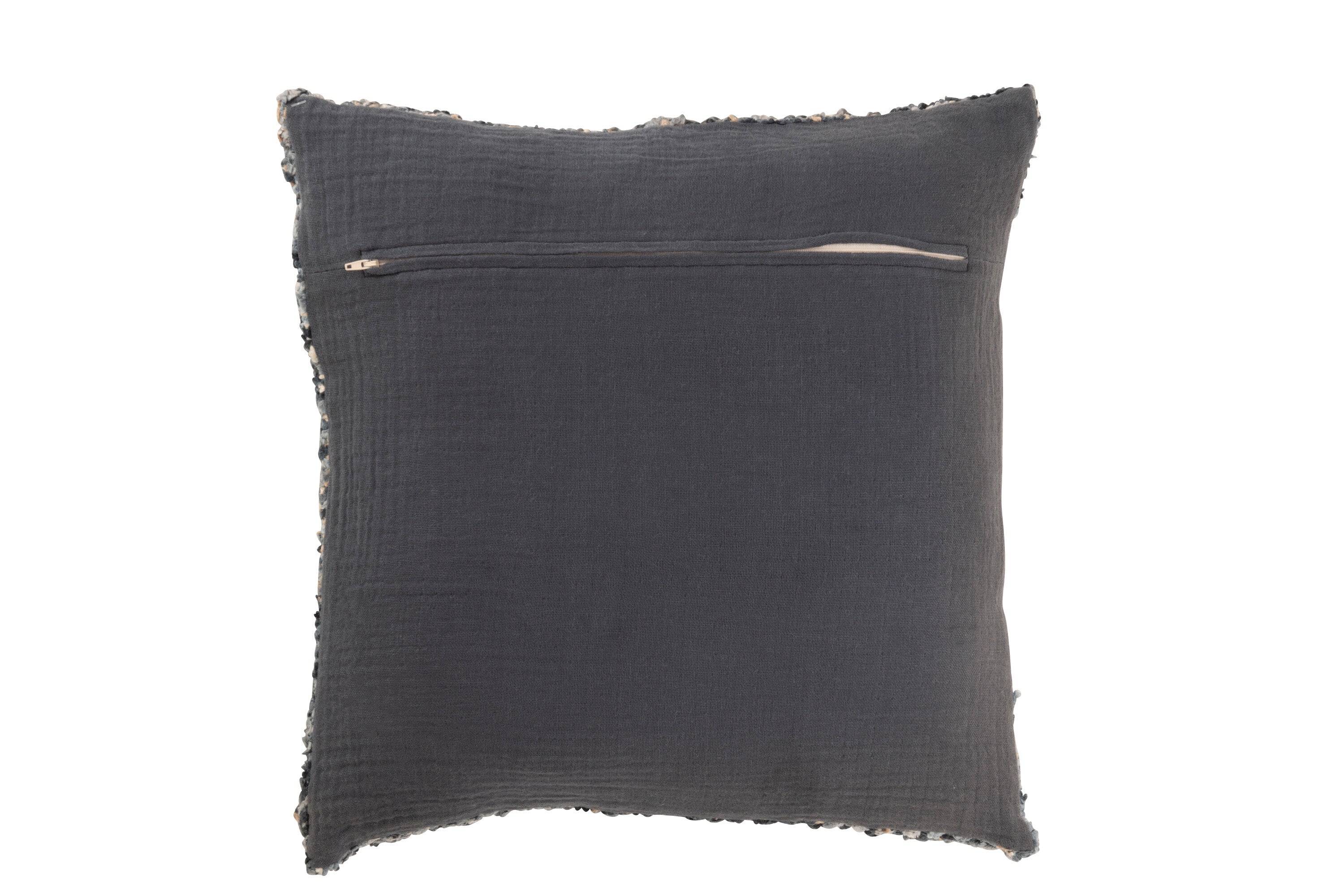 Coussin "Alexandra" en tweed acrylique bleu/blanc