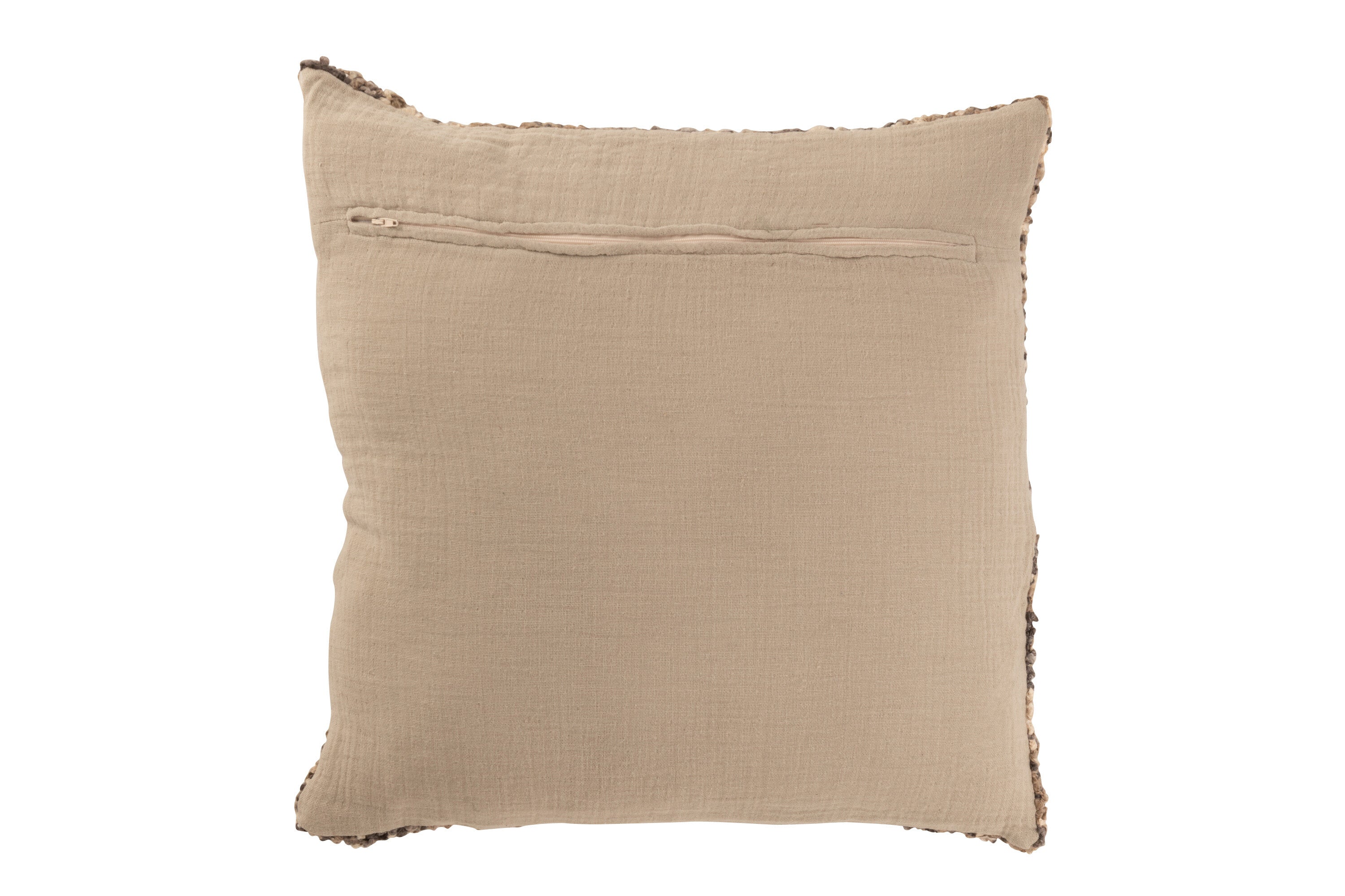 Coussin Tweed “Alexandra” – Coton Marron/Beige, Style Élégant & Cosy | J-Line