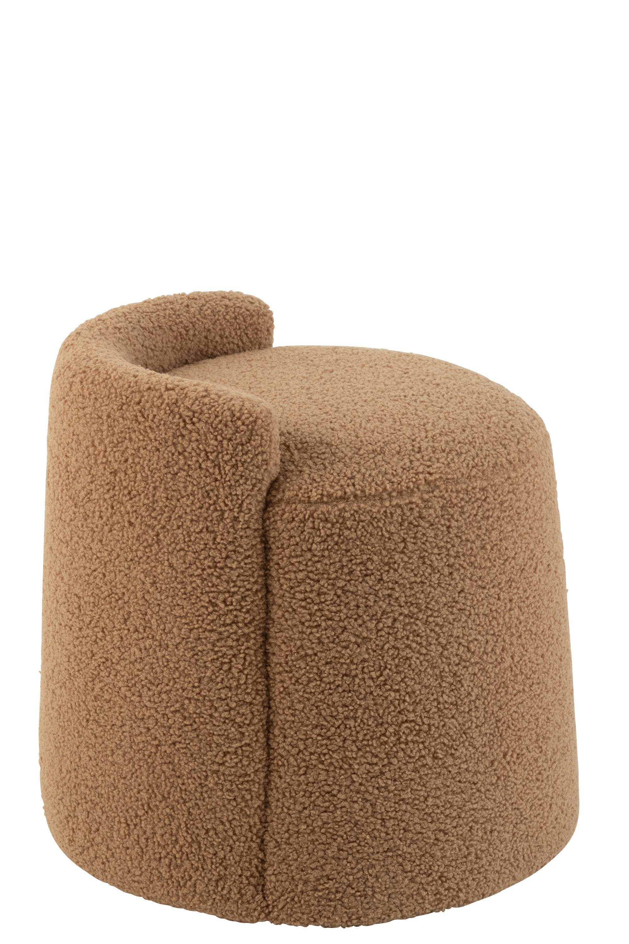 Pouf “Toddy” en bouclette camel – Design cosy & élégant | J-Line