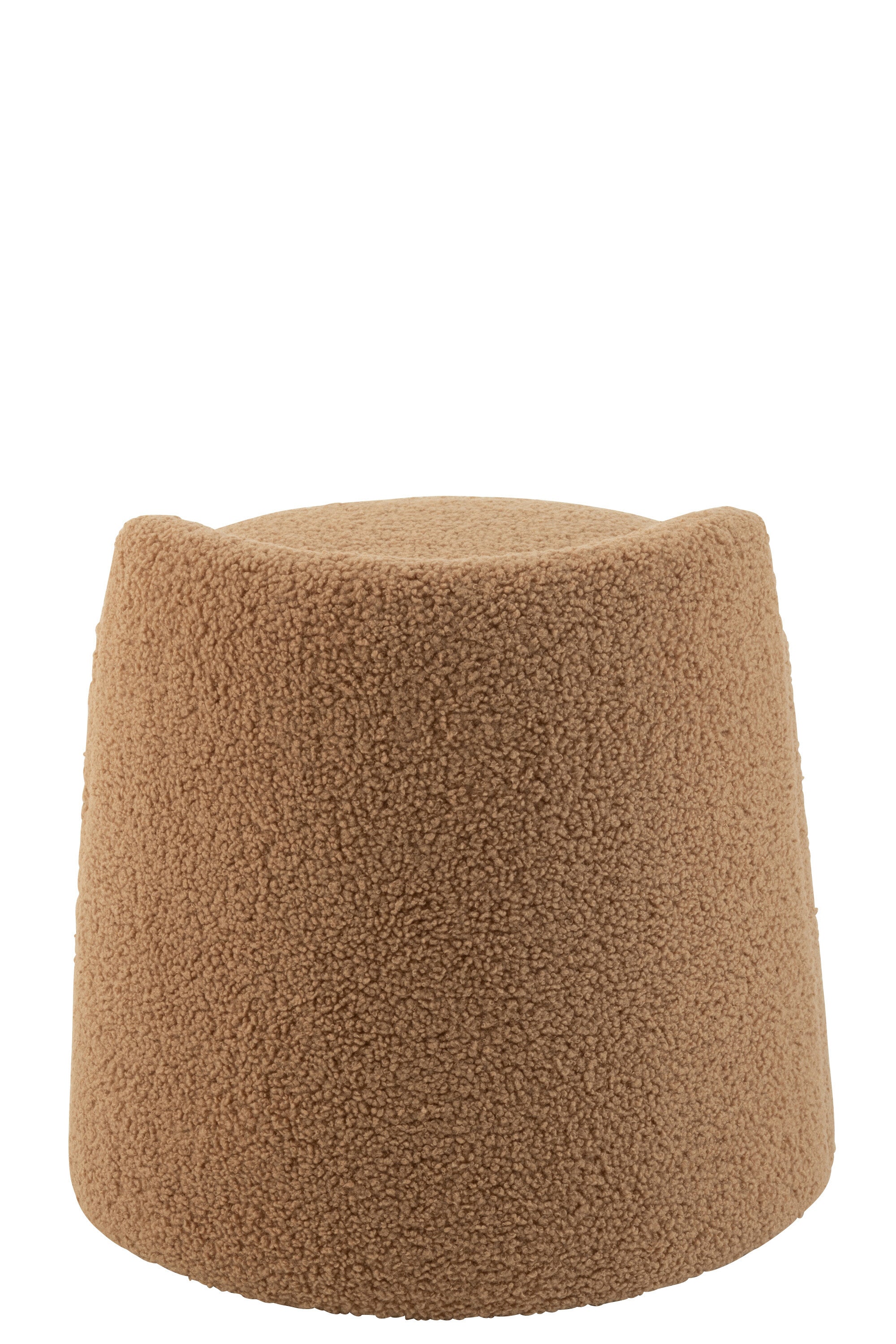 Pouf “Toddy” en bouclette camel – Design cosy & élégant | J-Line
