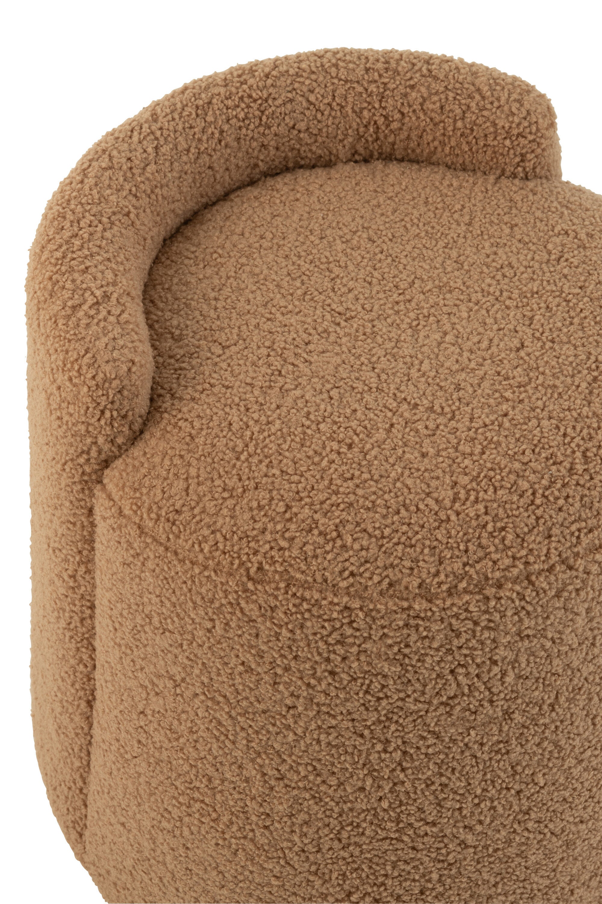 Pouf “Toddy” en bouclette camel – Design cosy & élégant | J-Line