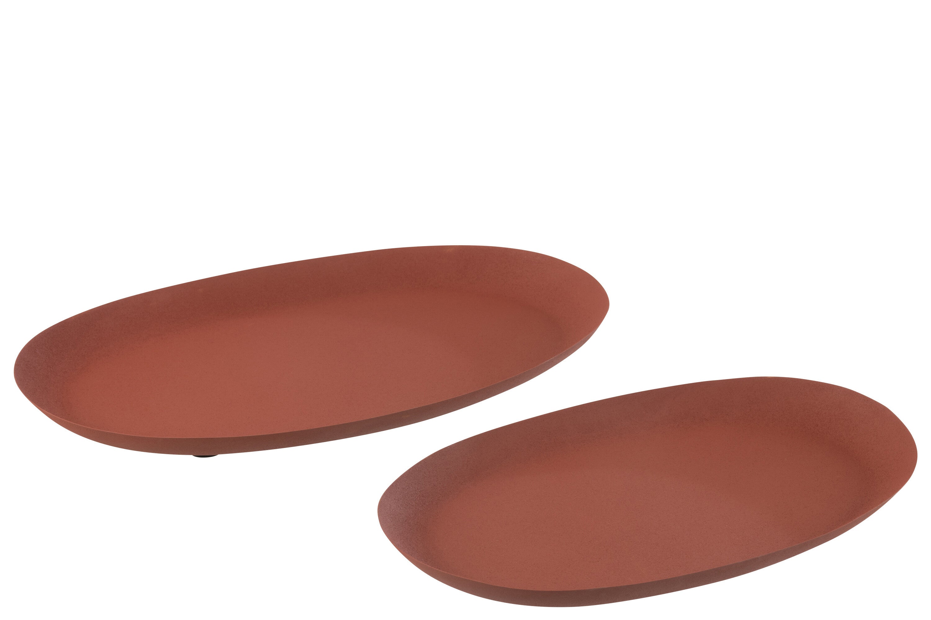 Set de 2 plateaux "Glasgow" en fer rouge rouille