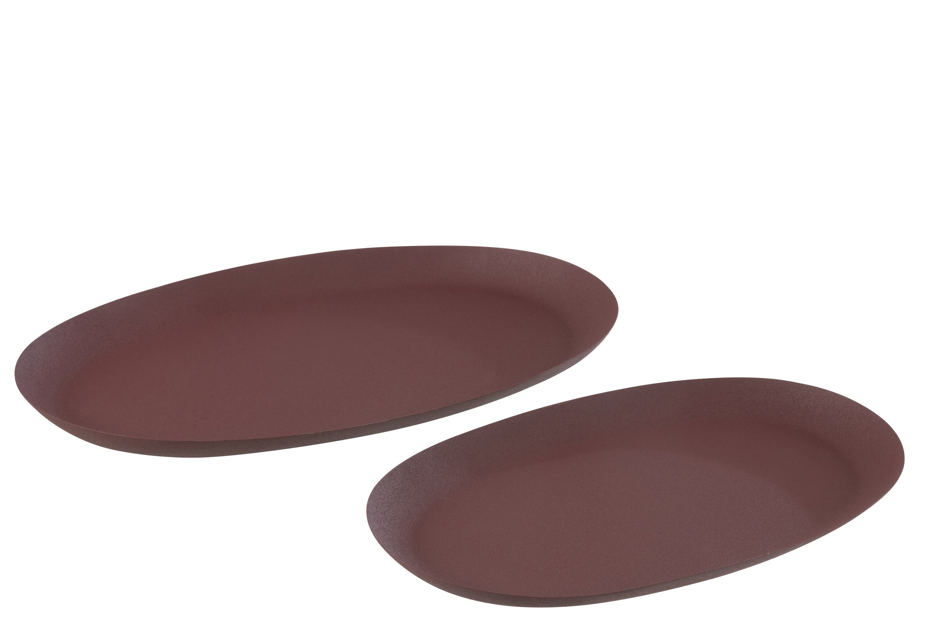 Set de 2 plateaux "Glasgow" en fer rouge bordeaux