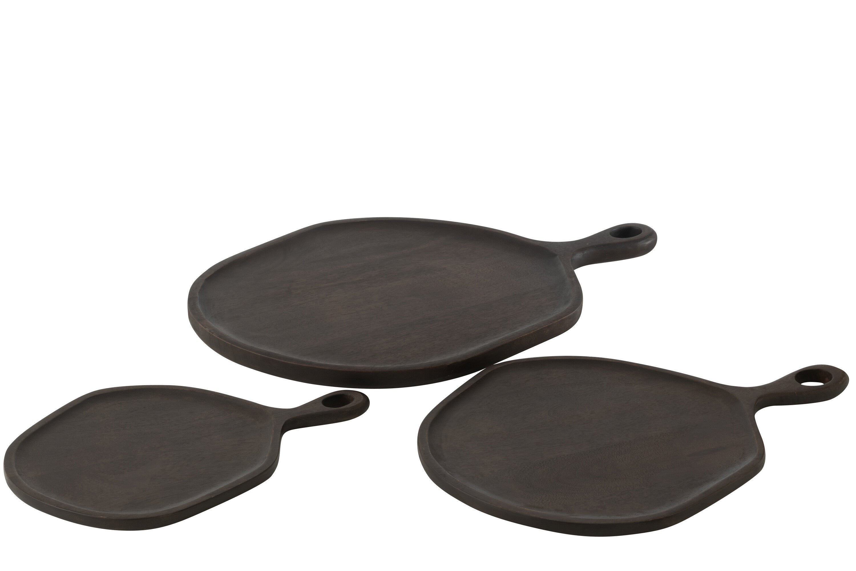 Plateau "Goa" en bois de manguier foncé grand – Design organique, Art de la Table | J-Line