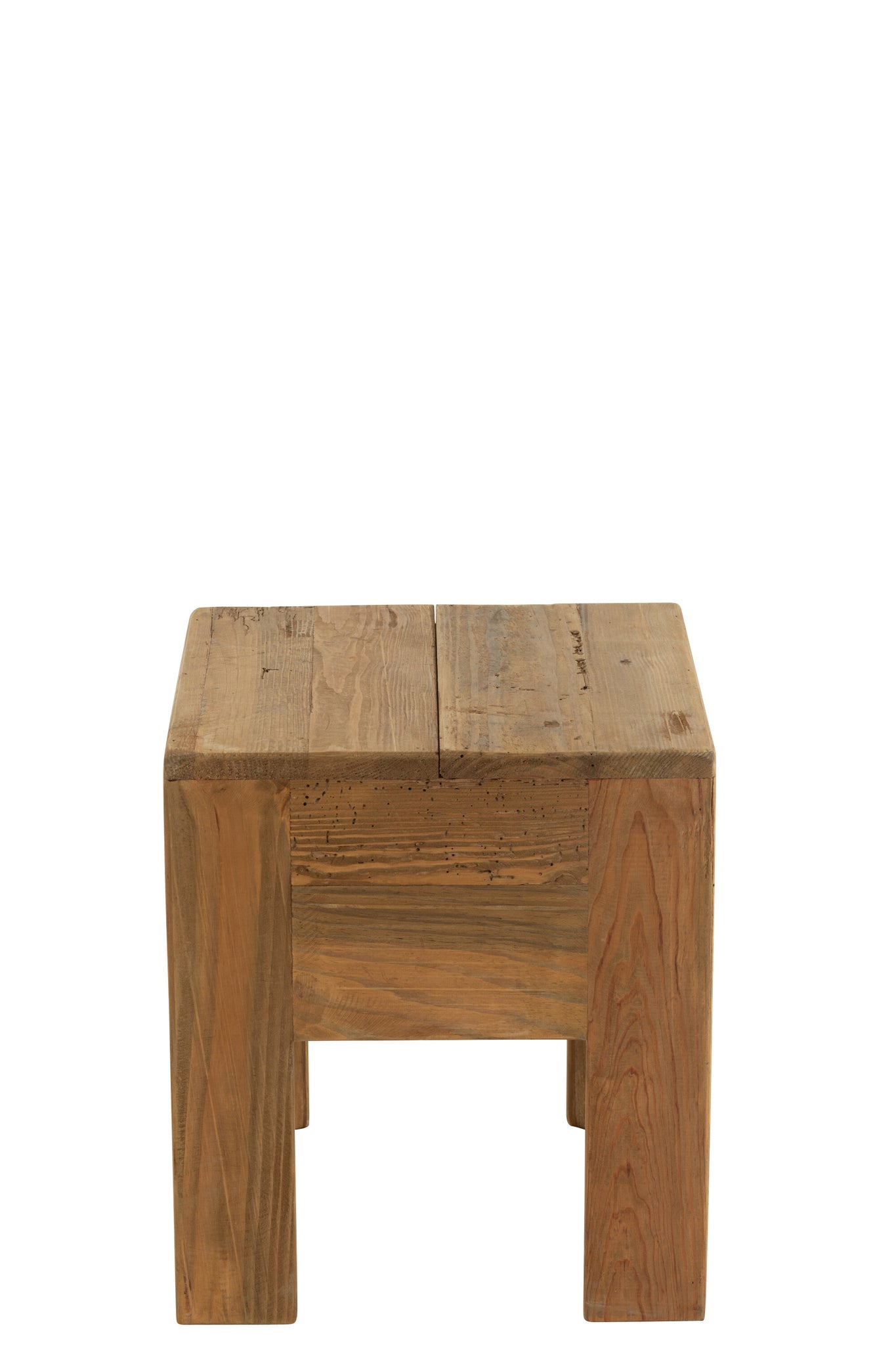 Tabouret “Willy” en pin brun – Design minimaliste, bois recyclé | J-Line