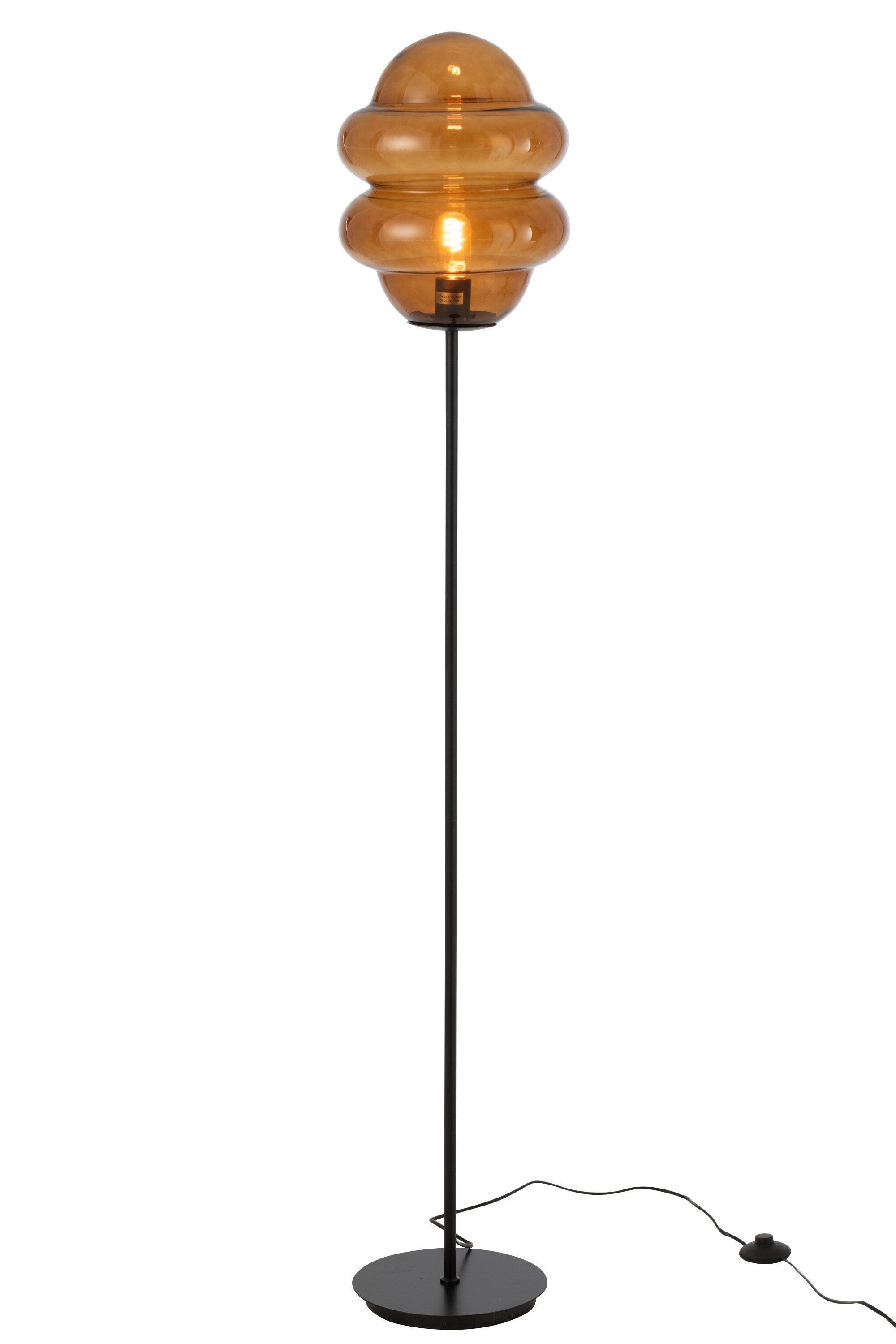 Lampadaire "Kemi" en verre brun